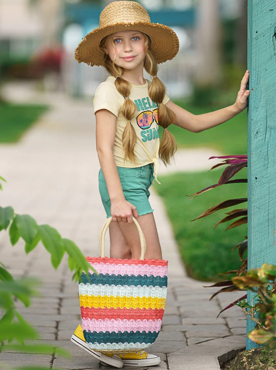 Hello Summer Denim Short Set - Image 4
