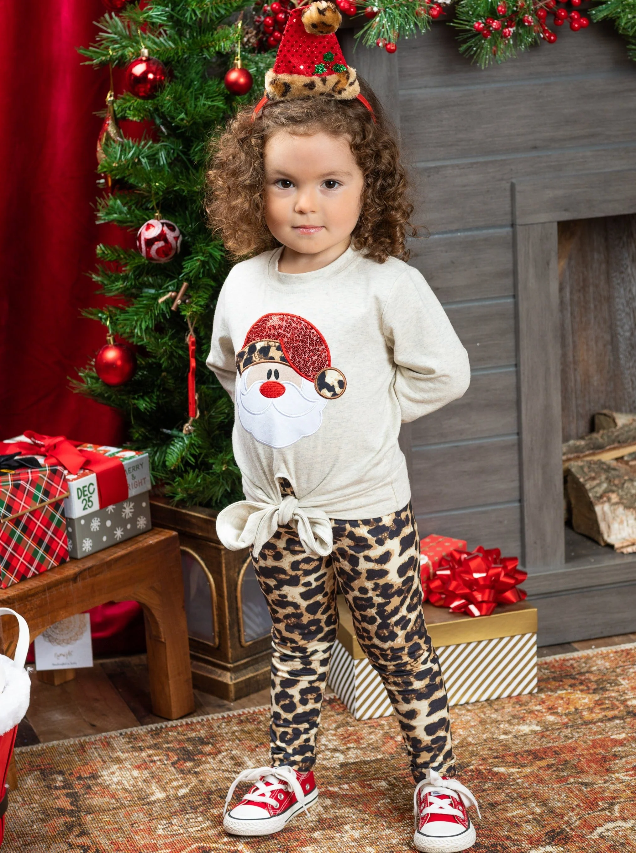 Here Comes Santa Leopard Legging Set - Image 4