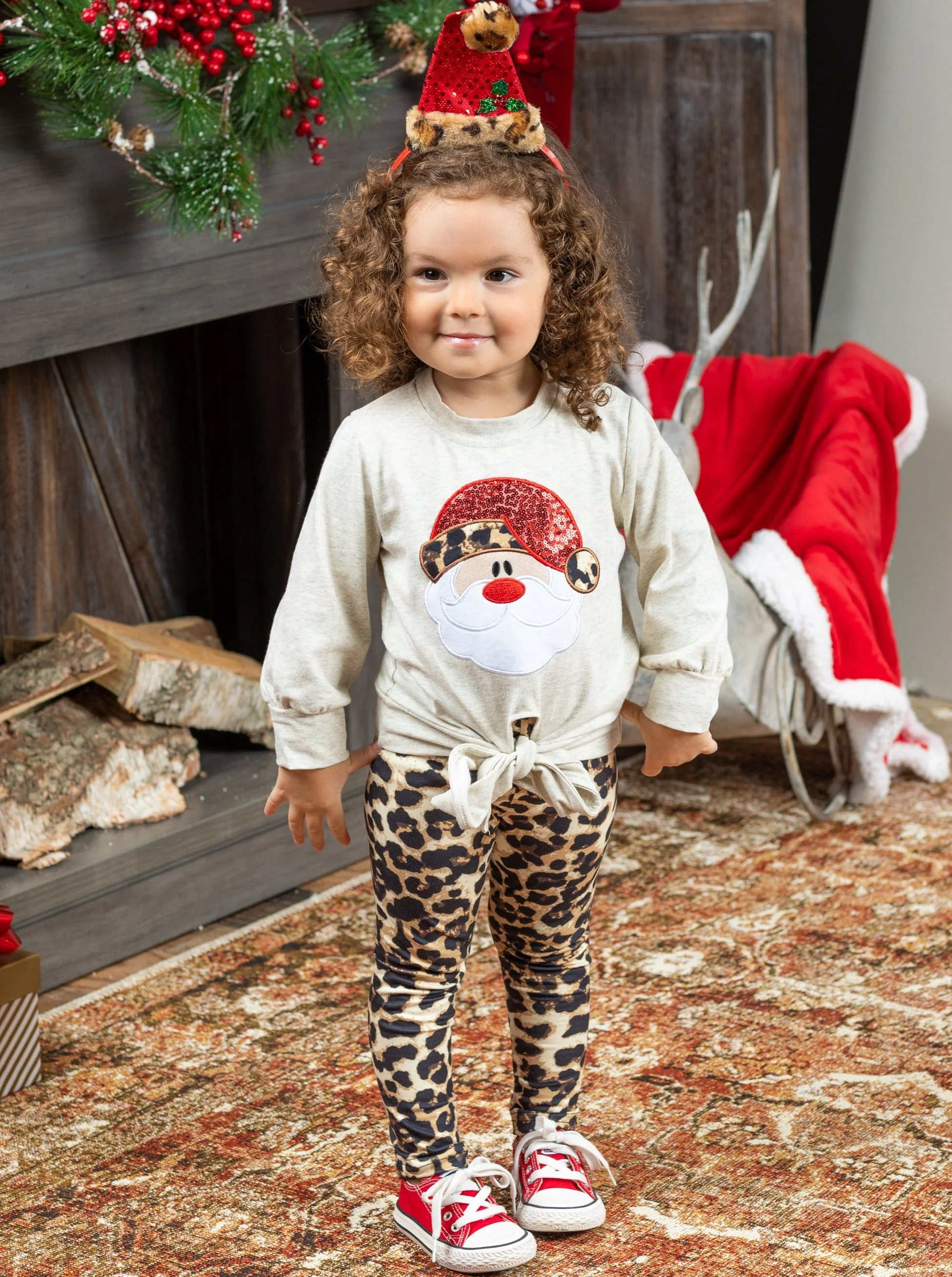 Here Comes Santa Leopard Legging Set - Image 5