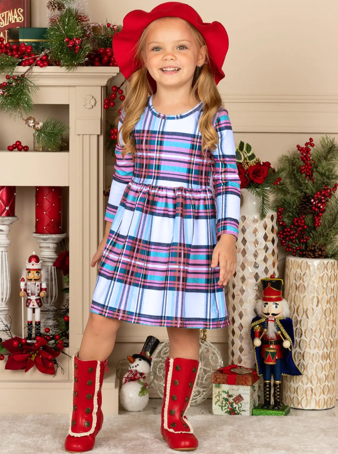 I'm Smitten Plaid A-line Dress - Image 3