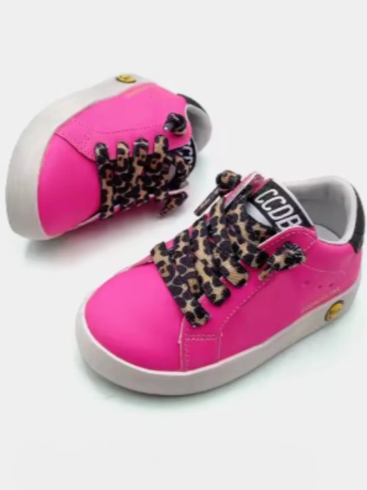 Girls Hot Pink Vibrant Lace-Up Sneakers by Liv and Mia - Image 2