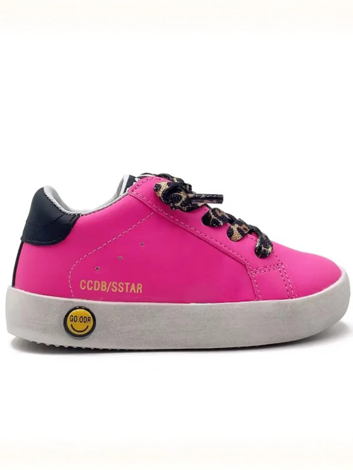Girls Hot Pink Vibrant Lace-Up Sneakers by Liv and Mia - Image 3