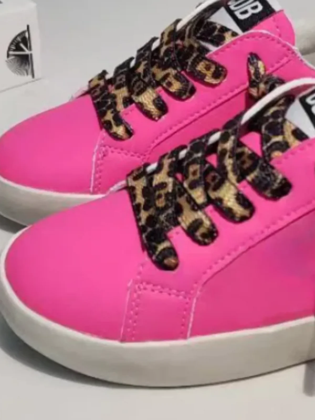 Girls Hot Pink Vibrant Lace-Up Sneakers by Liv and Mia - Image 4