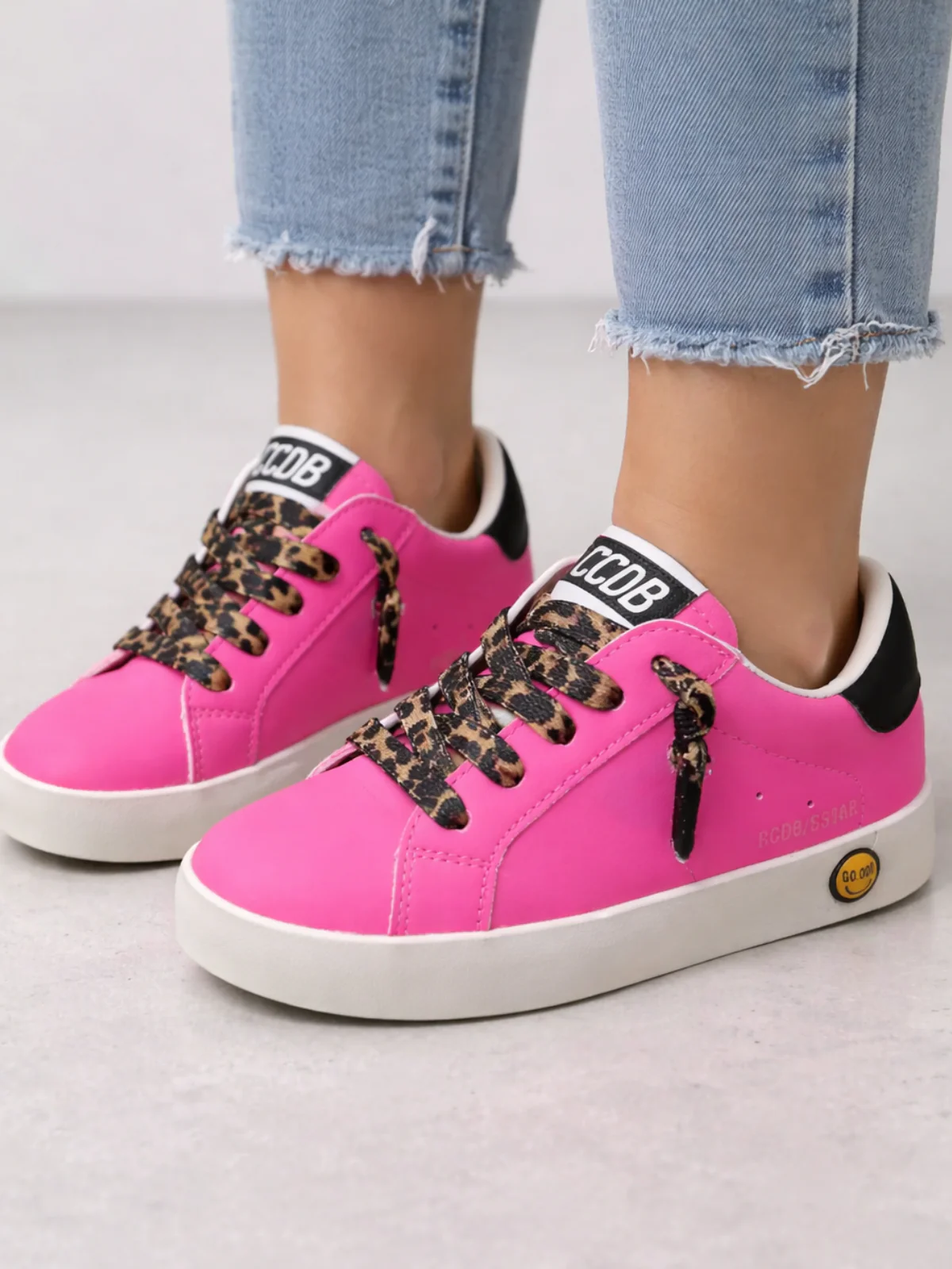Girls Hot Pink Vibrant Lace-Up Sneakers by Liv and Mia - Image 5