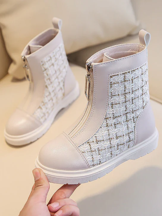 Houndstooth Front Zipper Boots By Liv and Mia - Image 2