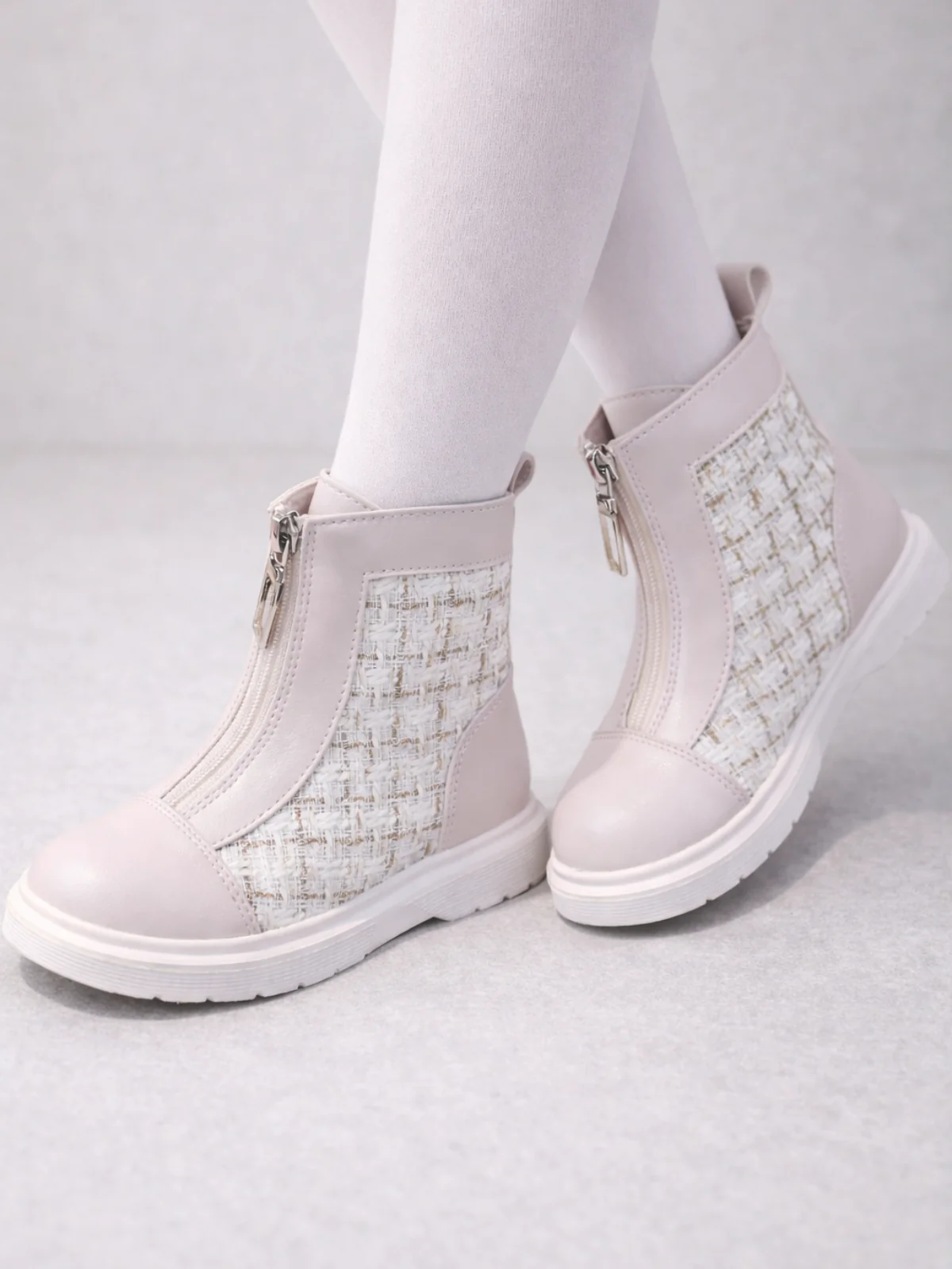 Houndstooth Front Zipper Boots By Liv and Mia - Image 3