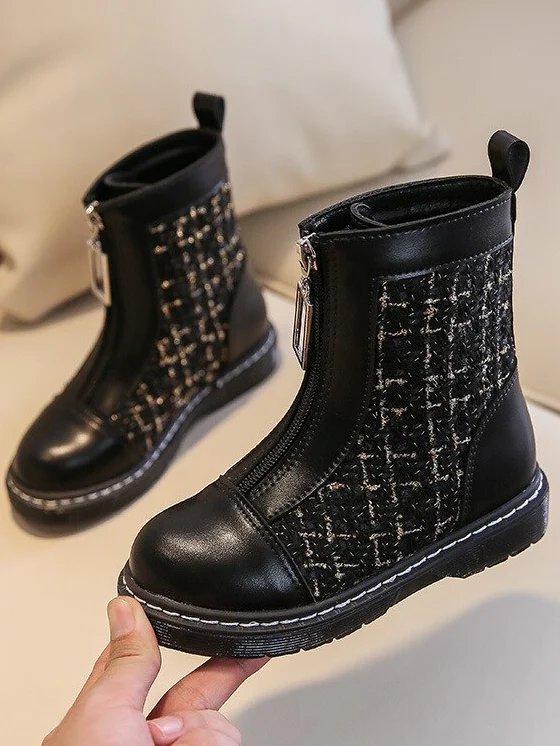 Houndstooth Front Zipper Boots By Liv and Mia - Image 4