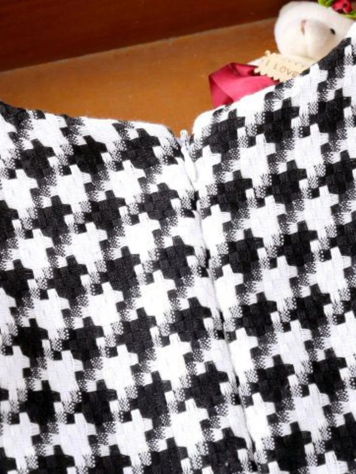 Girls Houndstooth Sleeveless A-Line Dress - Image 5