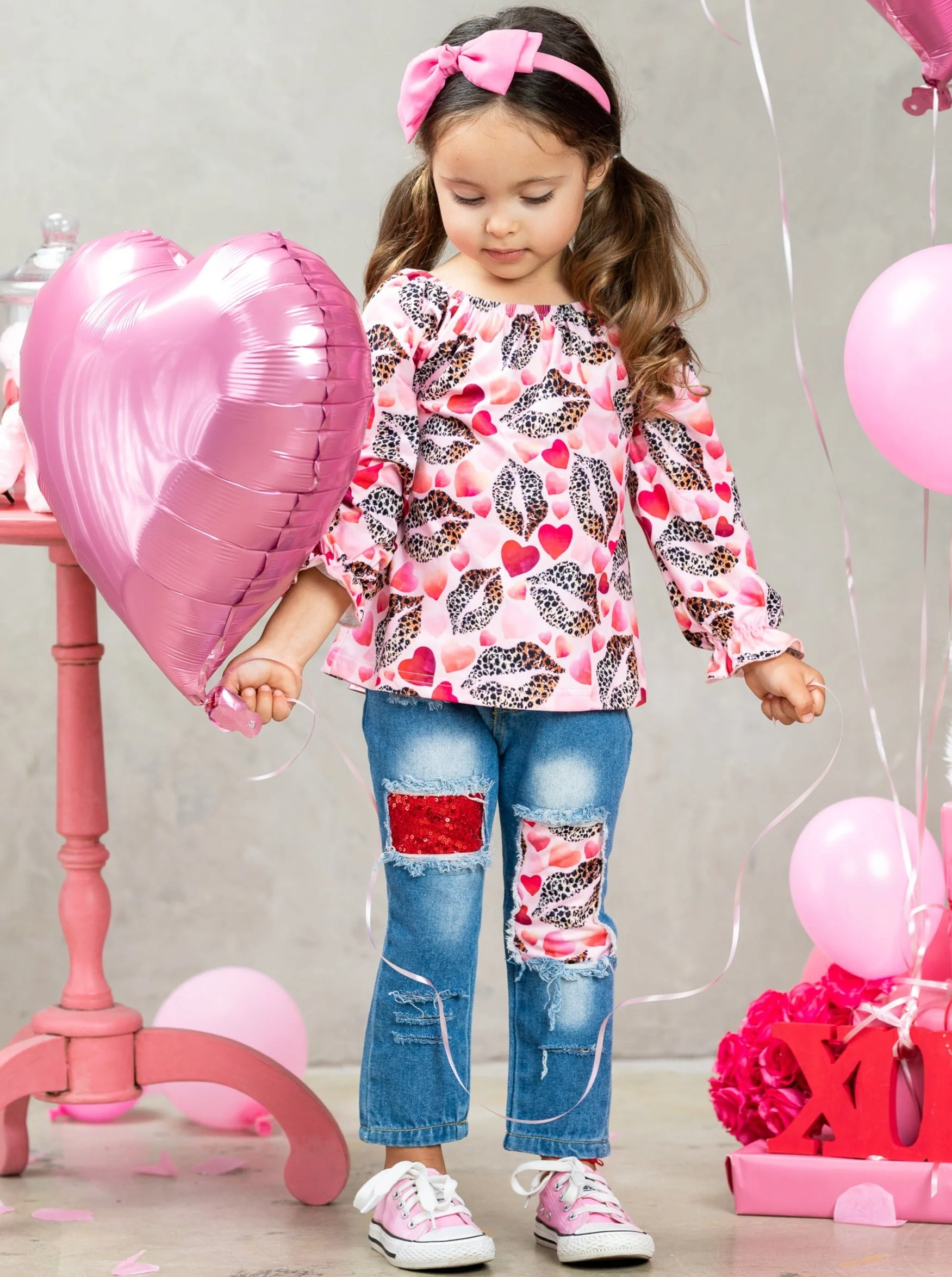 I Heart You Patched Denim Set - Image 9