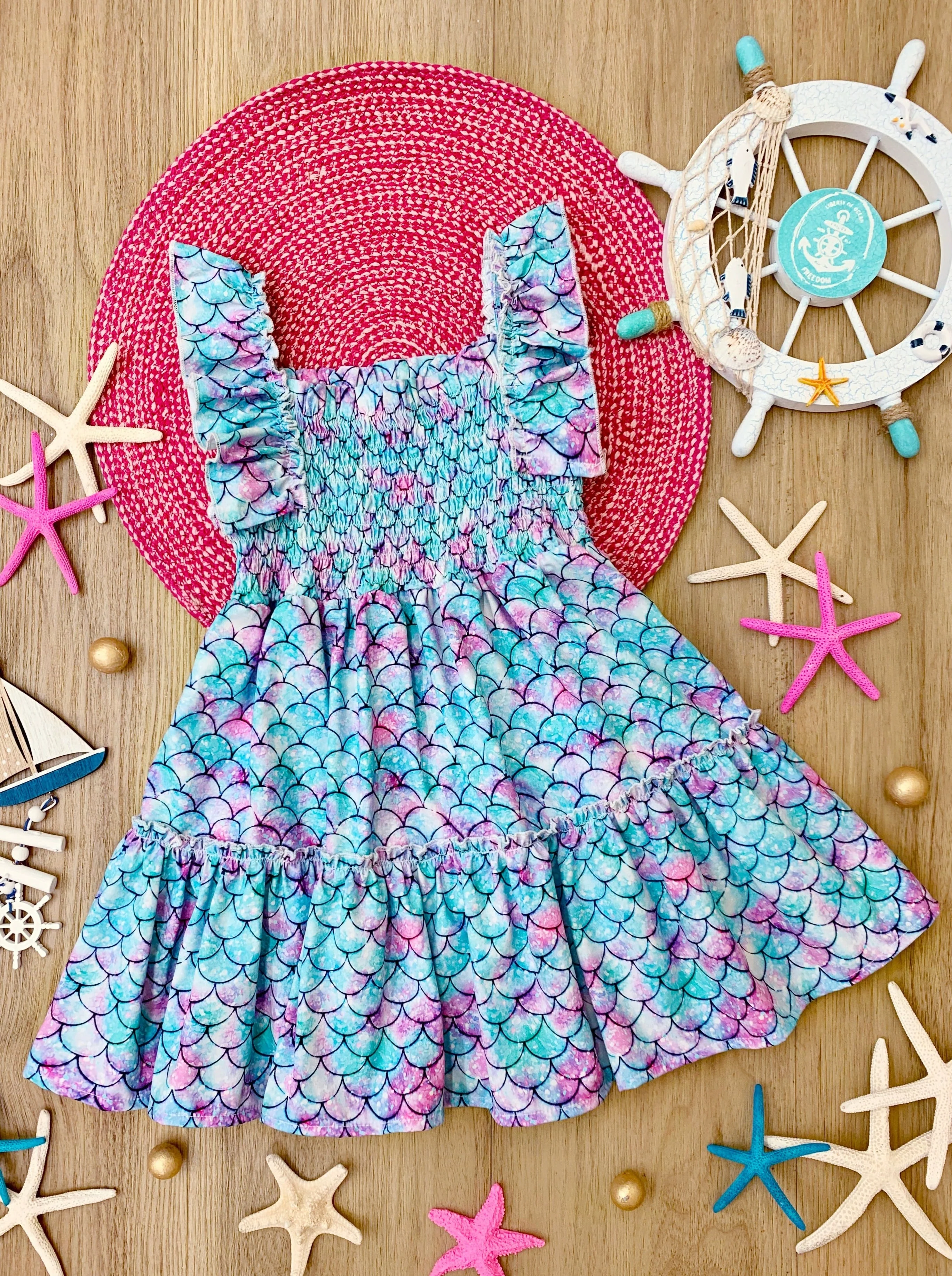 I Washed Up Like This Mermaid Ruffle Sundress - Image 3