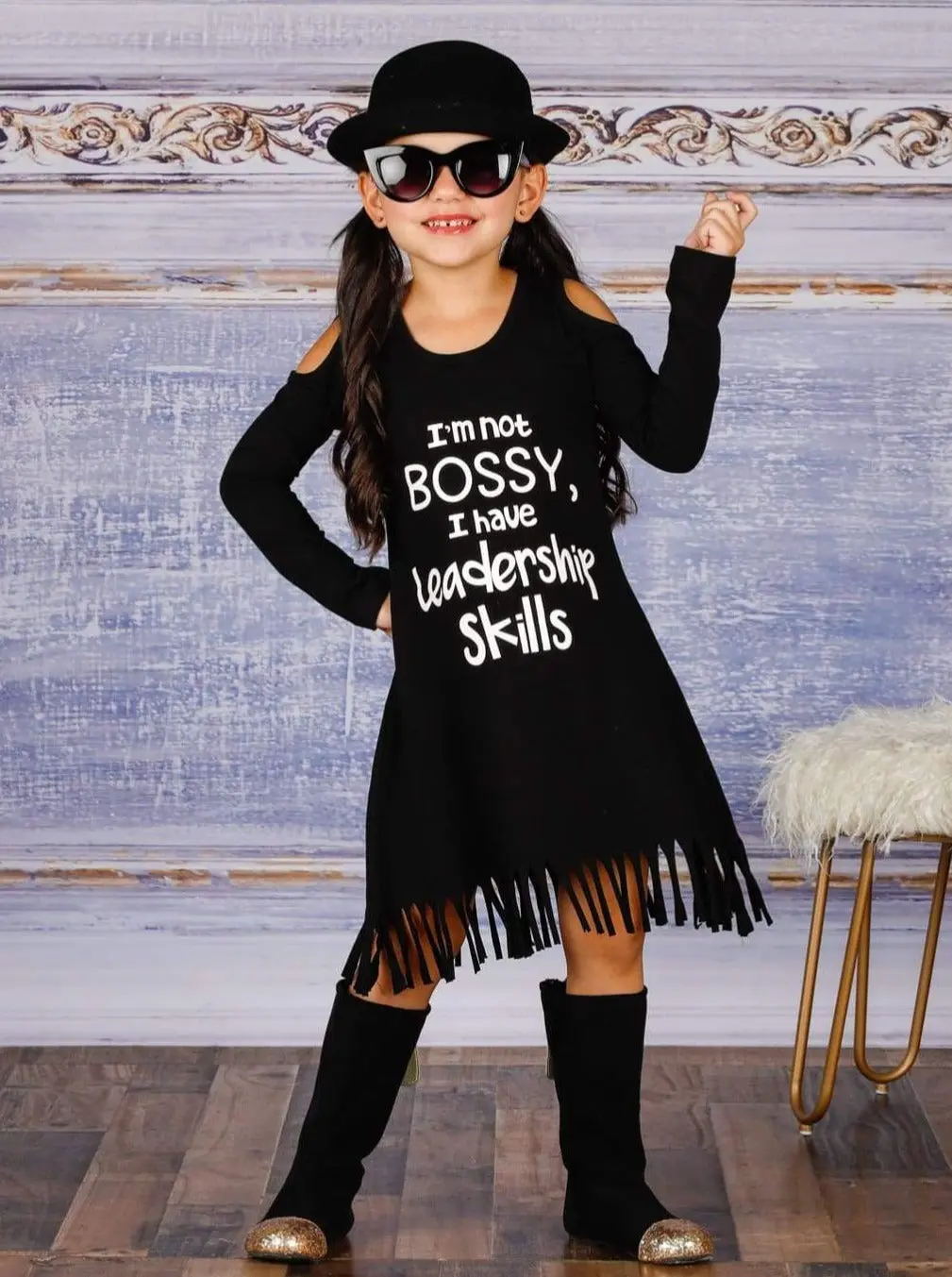 I Have Leadership Skills Fringe Dress - Image 4