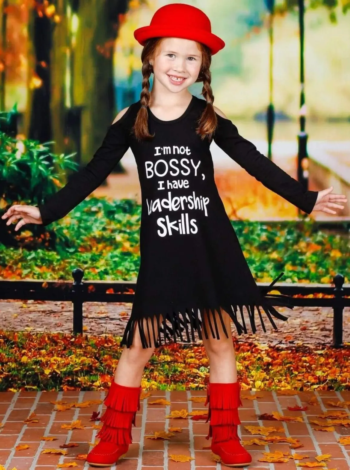 I Have Leadership Skills Fringe Dress - Image 6