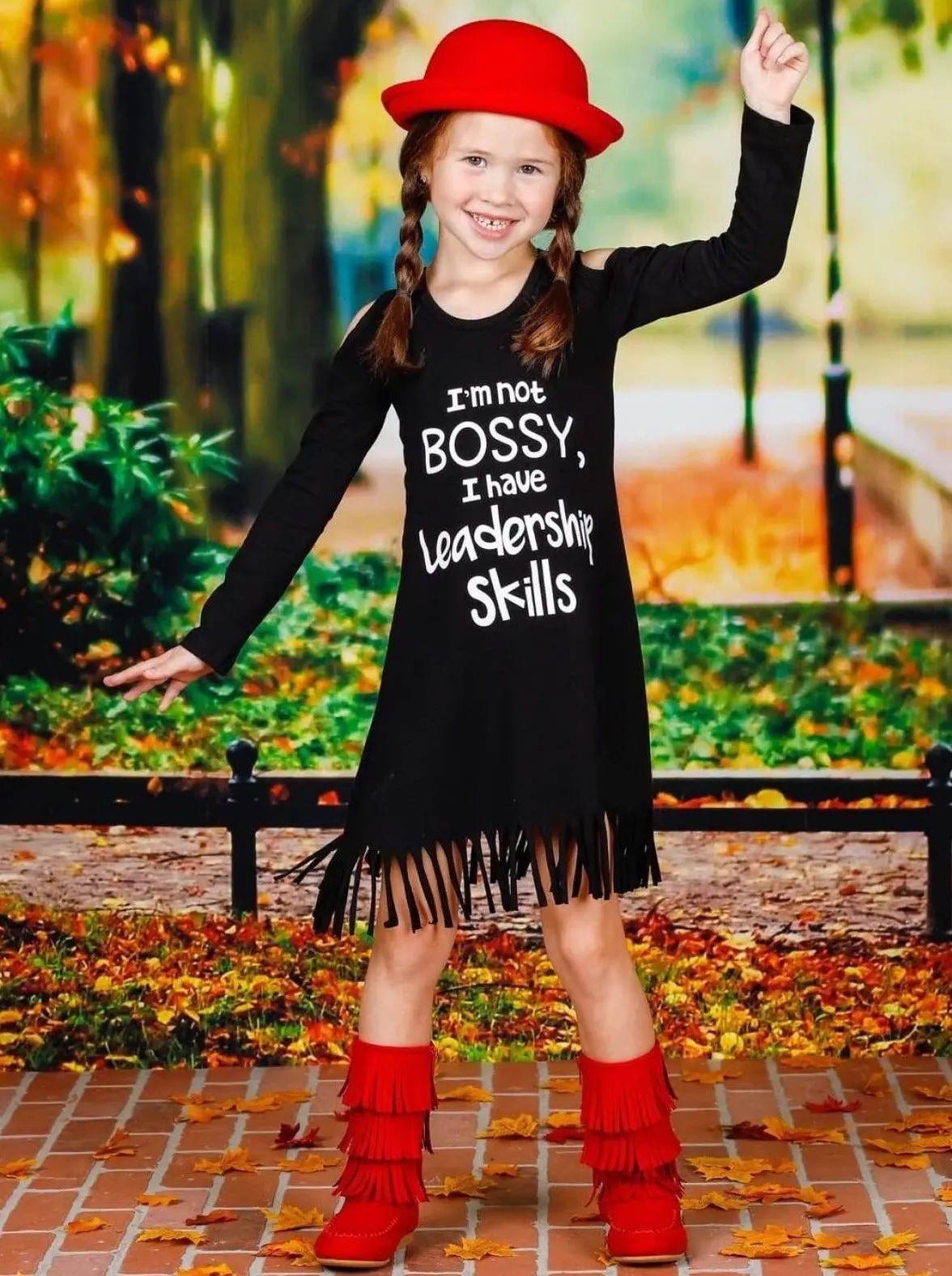 I Have Leadership Skills Fringe Dress - Image 8