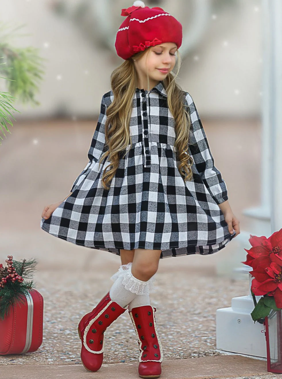 Plaid Fabulous Collared Dress - Image 4