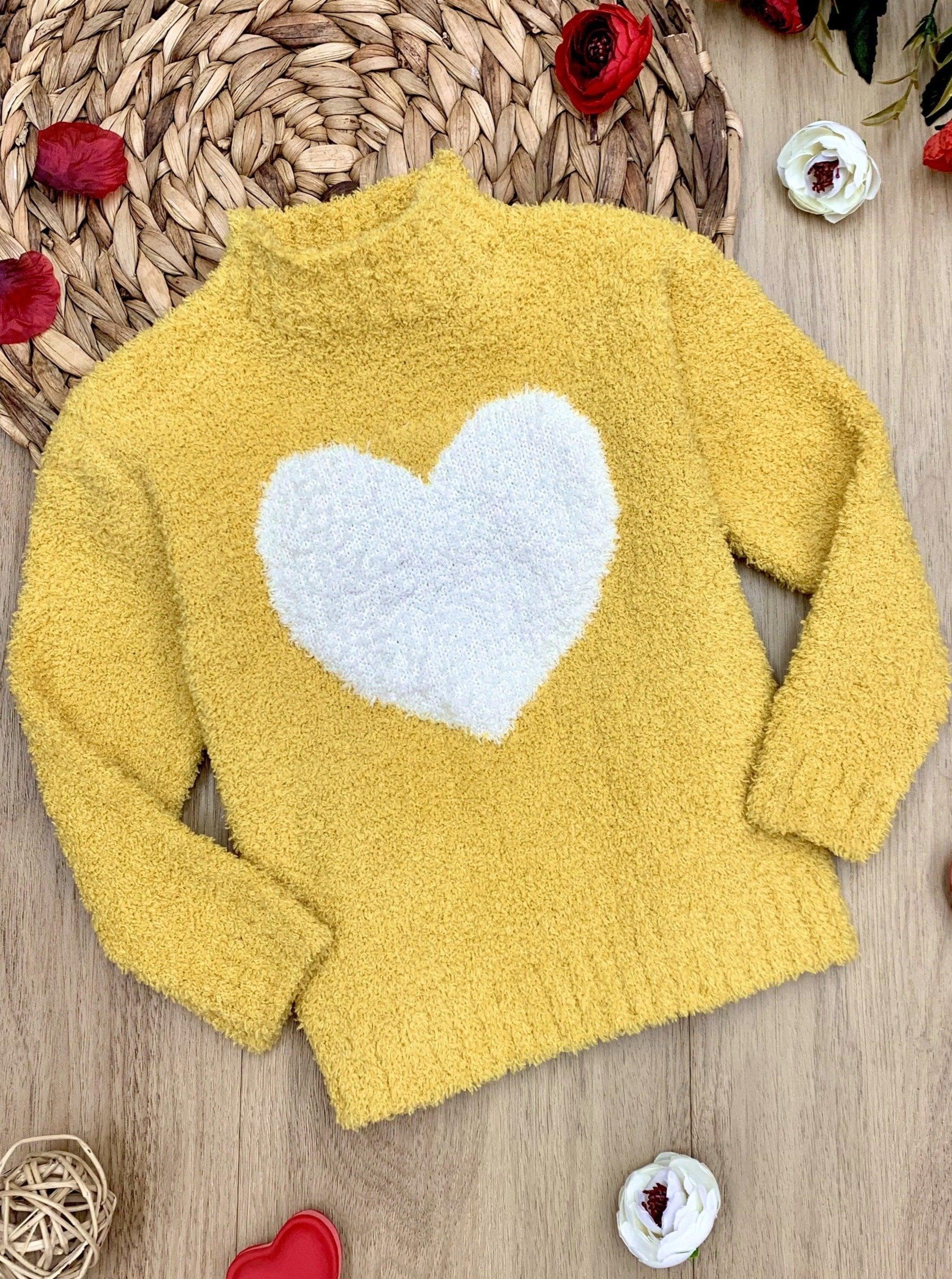 Keep Her Heart Close Yellow Fuzzy Sweater - Image 3