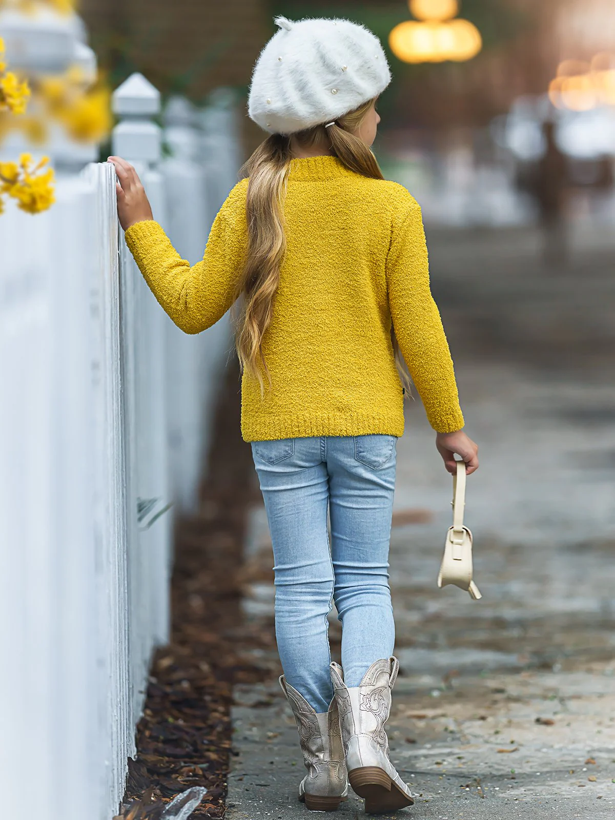 Keep Her Heart Close Yellow Fuzzy Sweater - Image 5