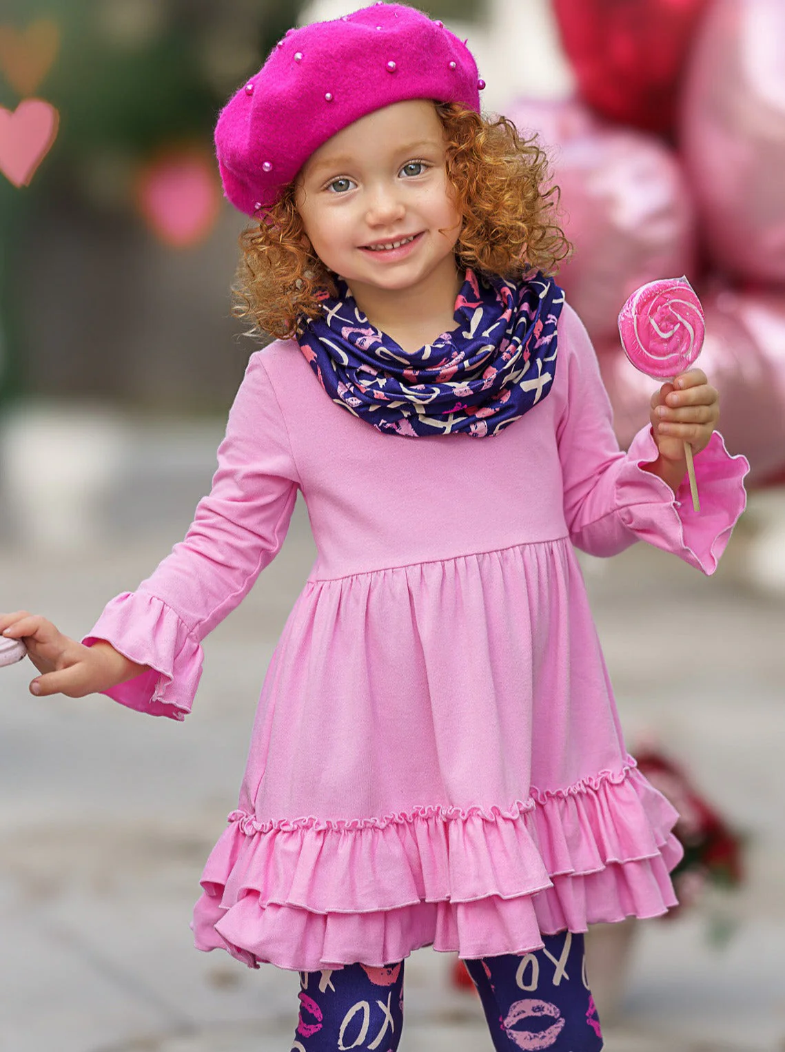 Valentine Kisses Tunic, Scarf and Legging Set - Image 4