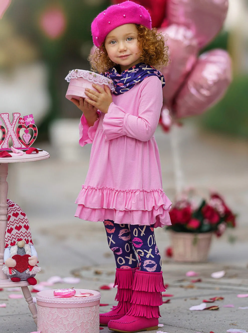 Valentine Kisses Tunic, Scarf and Legging Set - Image 5