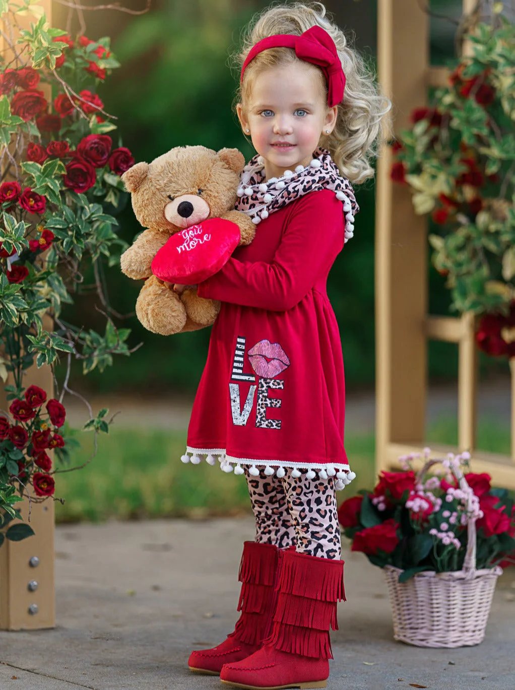 Kissy Face Tunic, Scarf and Legging Set - Image 2