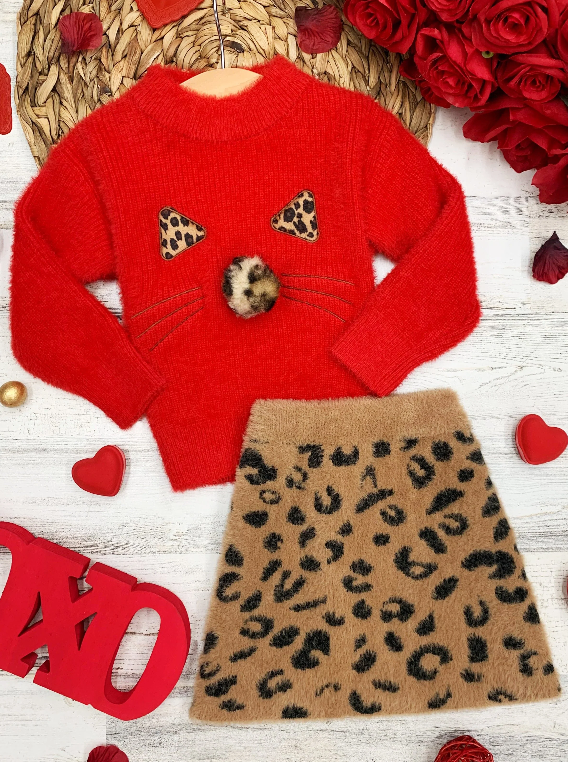 Feline Fierce Sweater and Leopard Skirt Set - Image 2