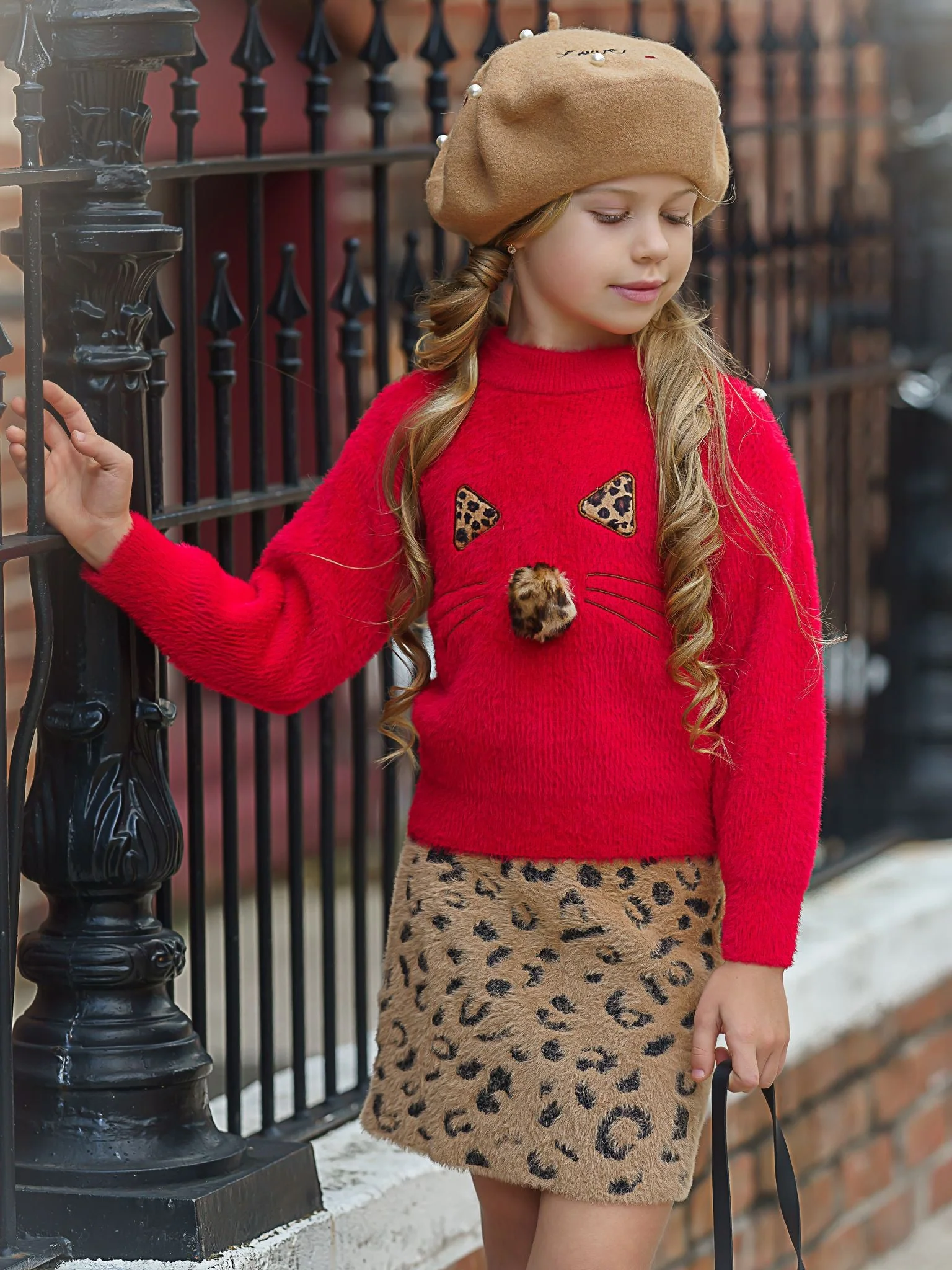 Feline Fierce Sweater and Leopard Skirt Set - Image 3