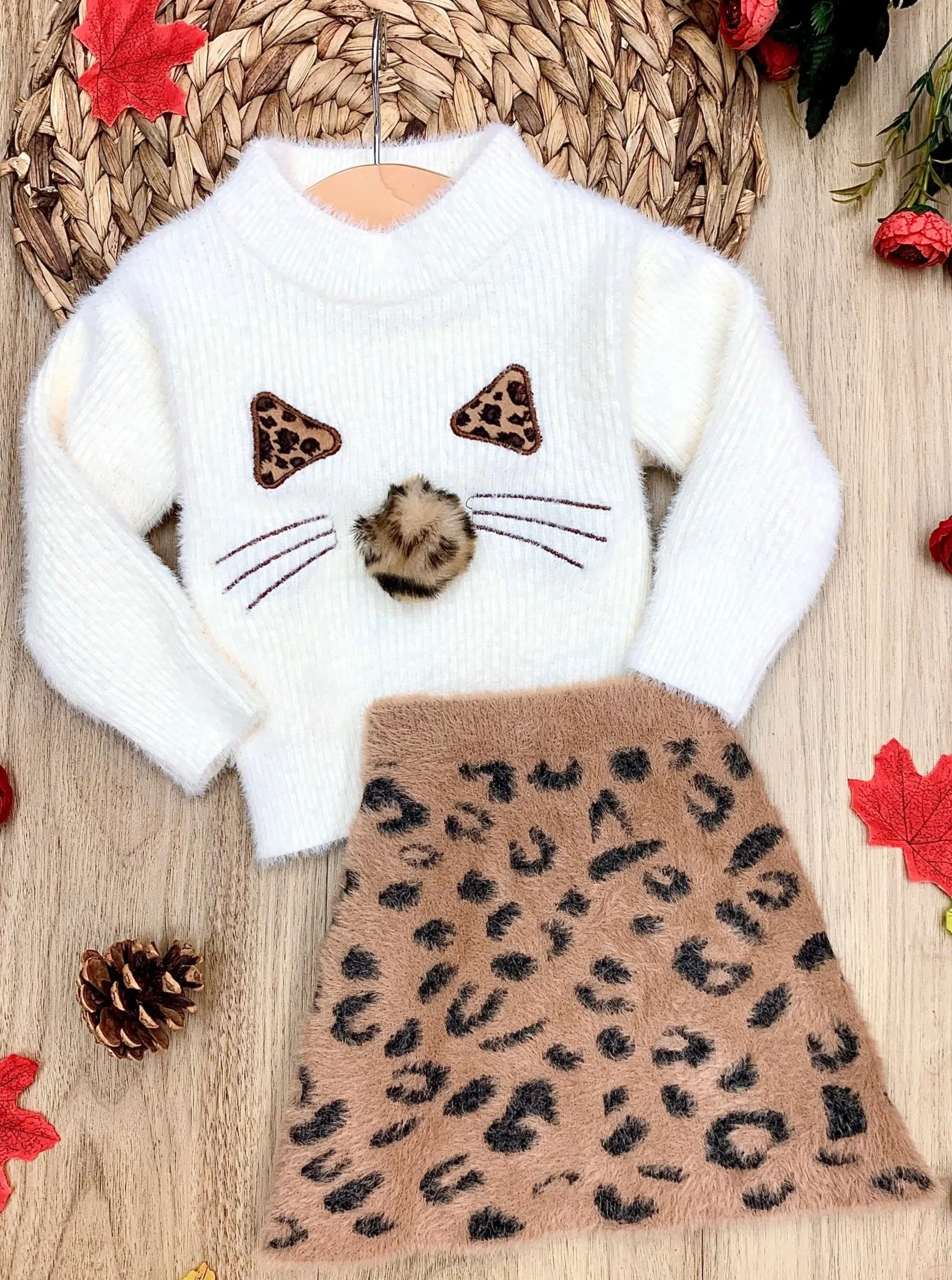 Feline Fierce Sweater and Leopard Skirt Set - Image 4
