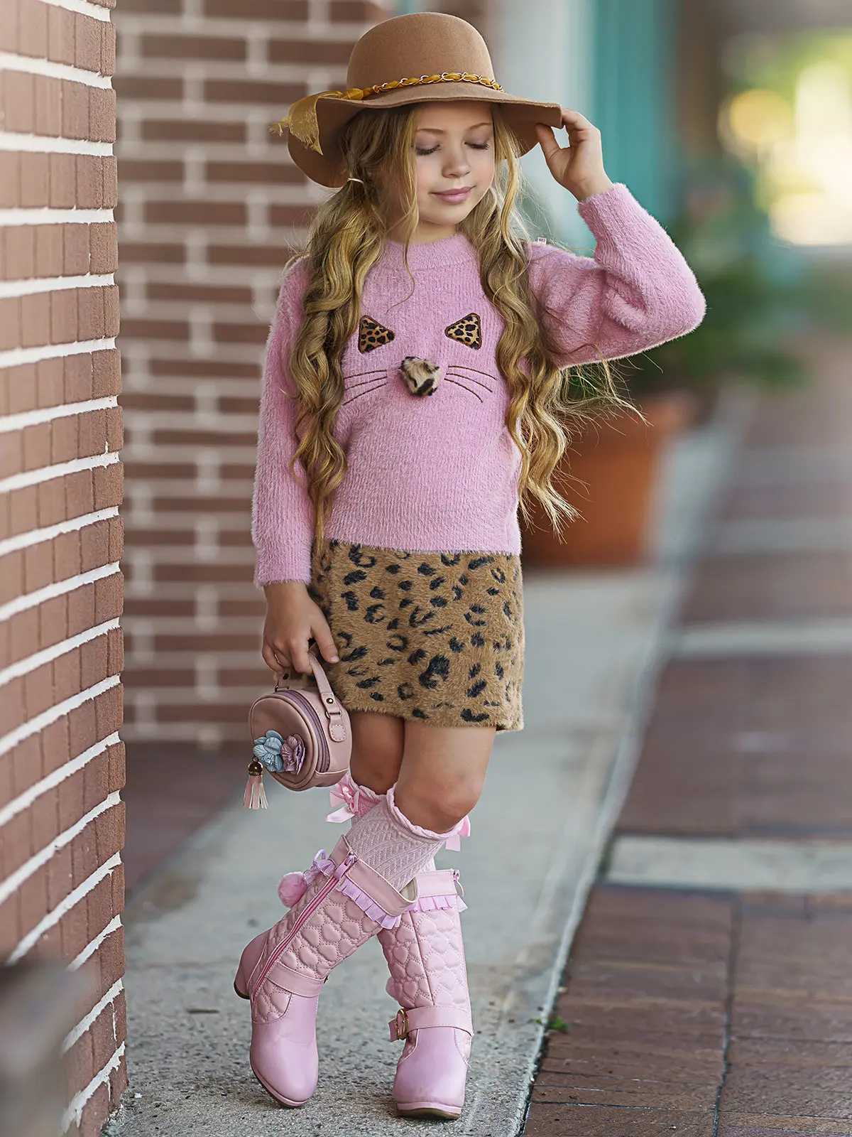 Feline Fierce Sweater and Leopard Skirt Set - Image 5