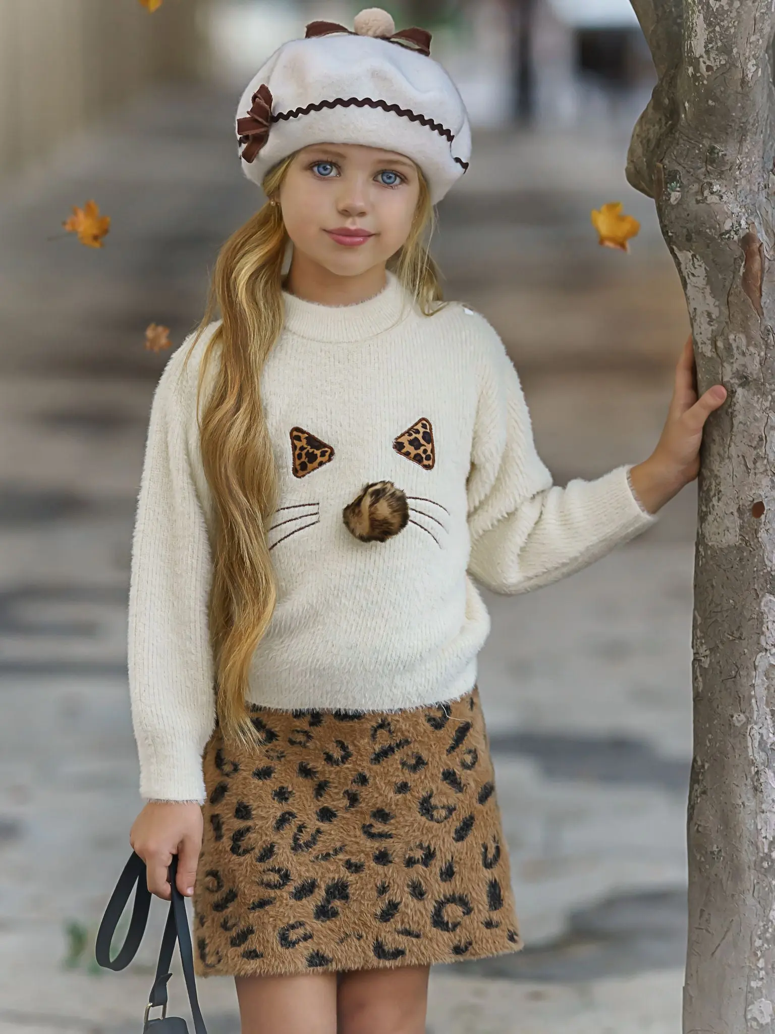 Feline Fierce Sweater and Leopard Skirt Set - Image 6