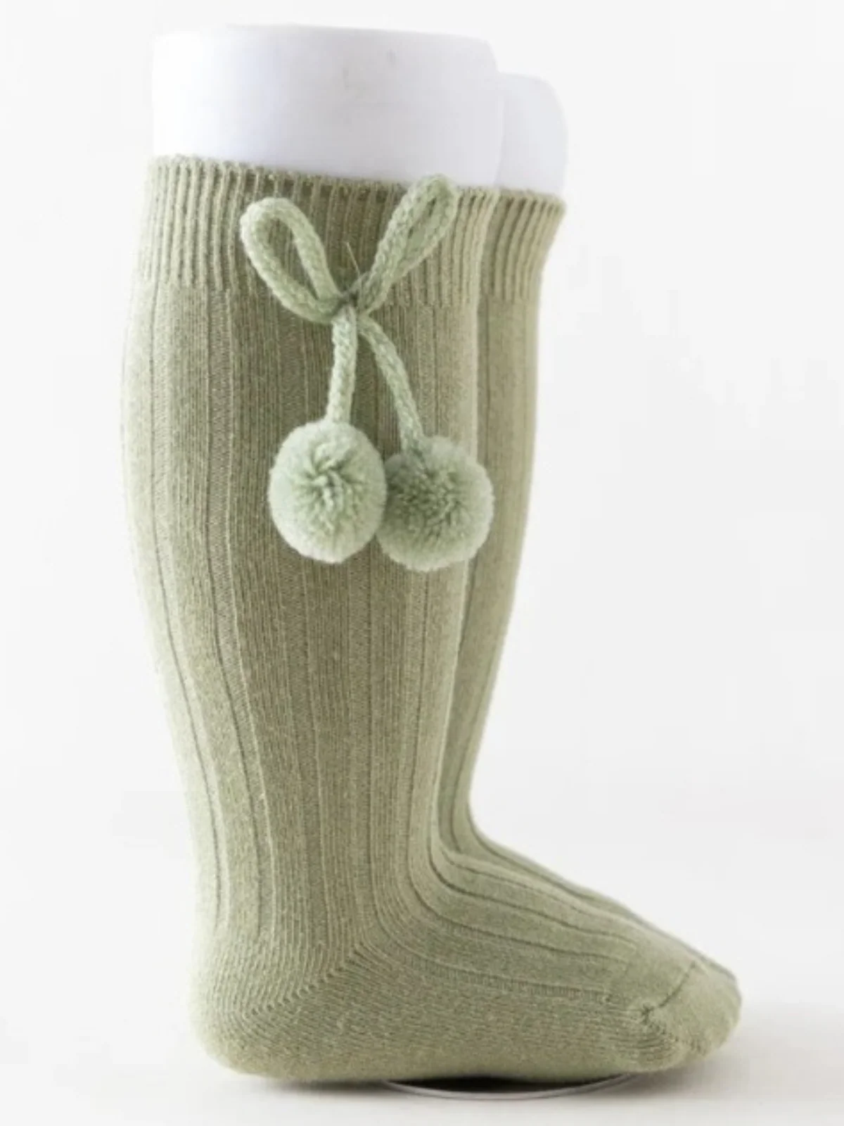 Girls' Knee High Bow Pom Pom Socks - Image 5