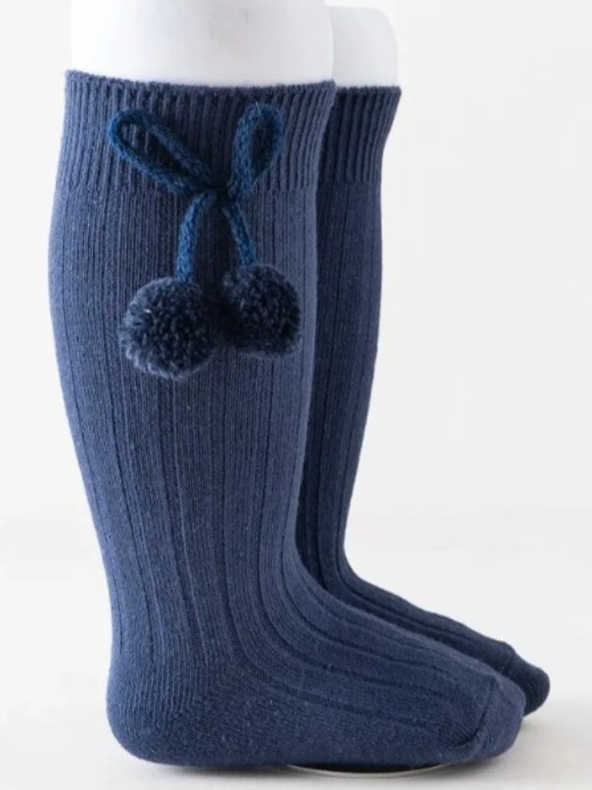 Girls' Knee High Bow Pom Pom Socks - Image 8
