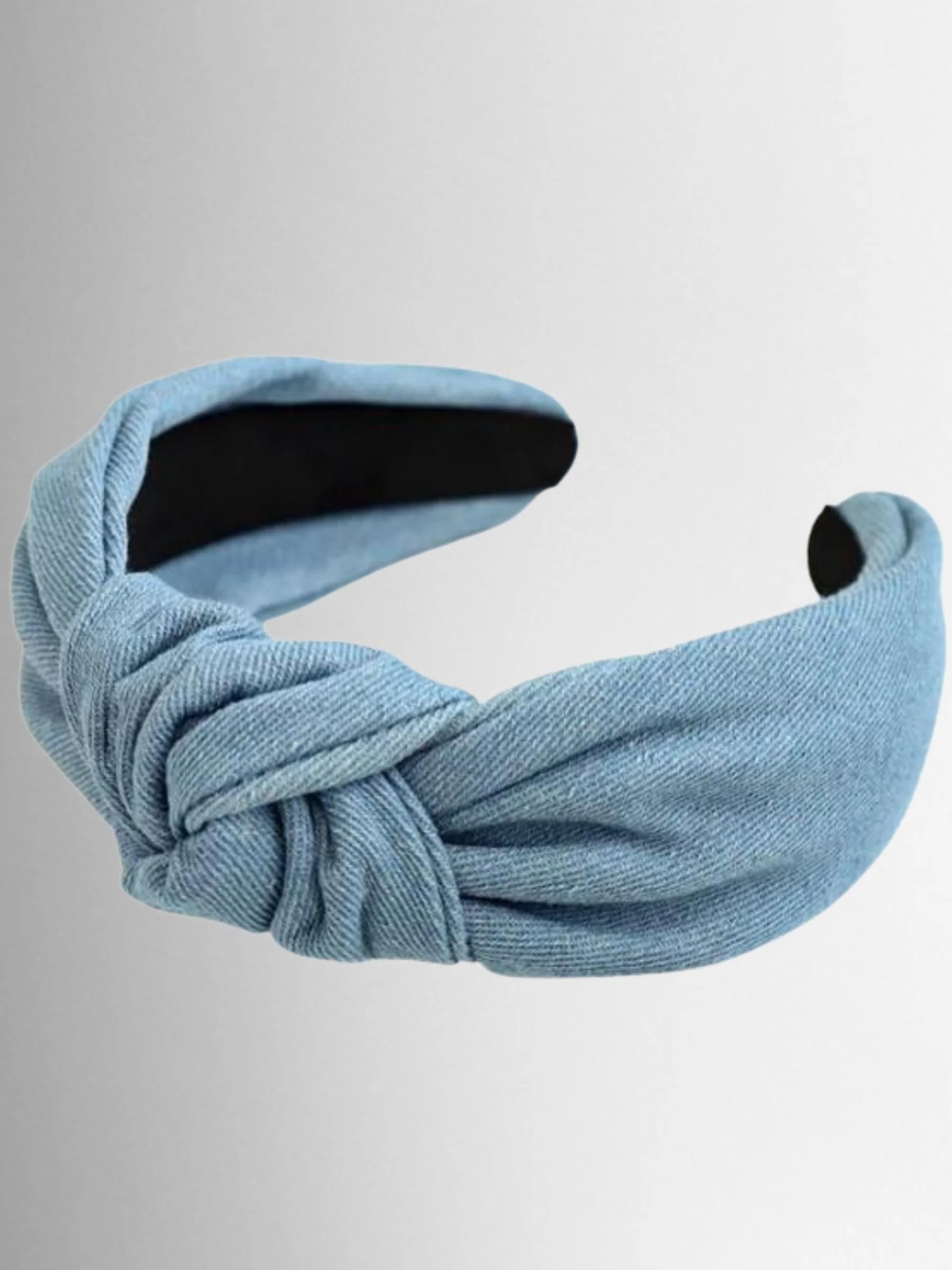 Girls Knotted Denim Headband - Image 2