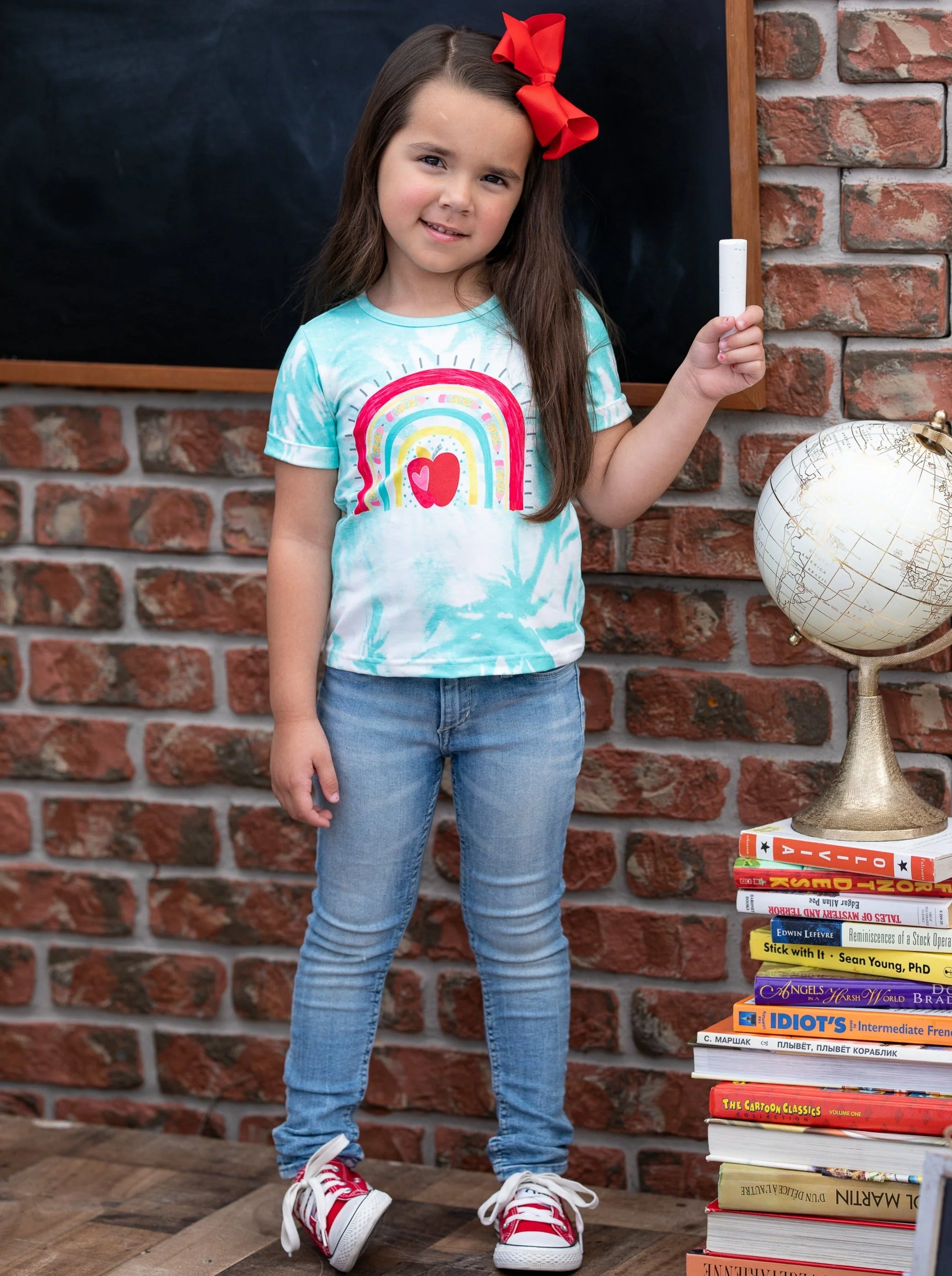 Knowledge Is Power Tie Dye Graphic Top - Image 2