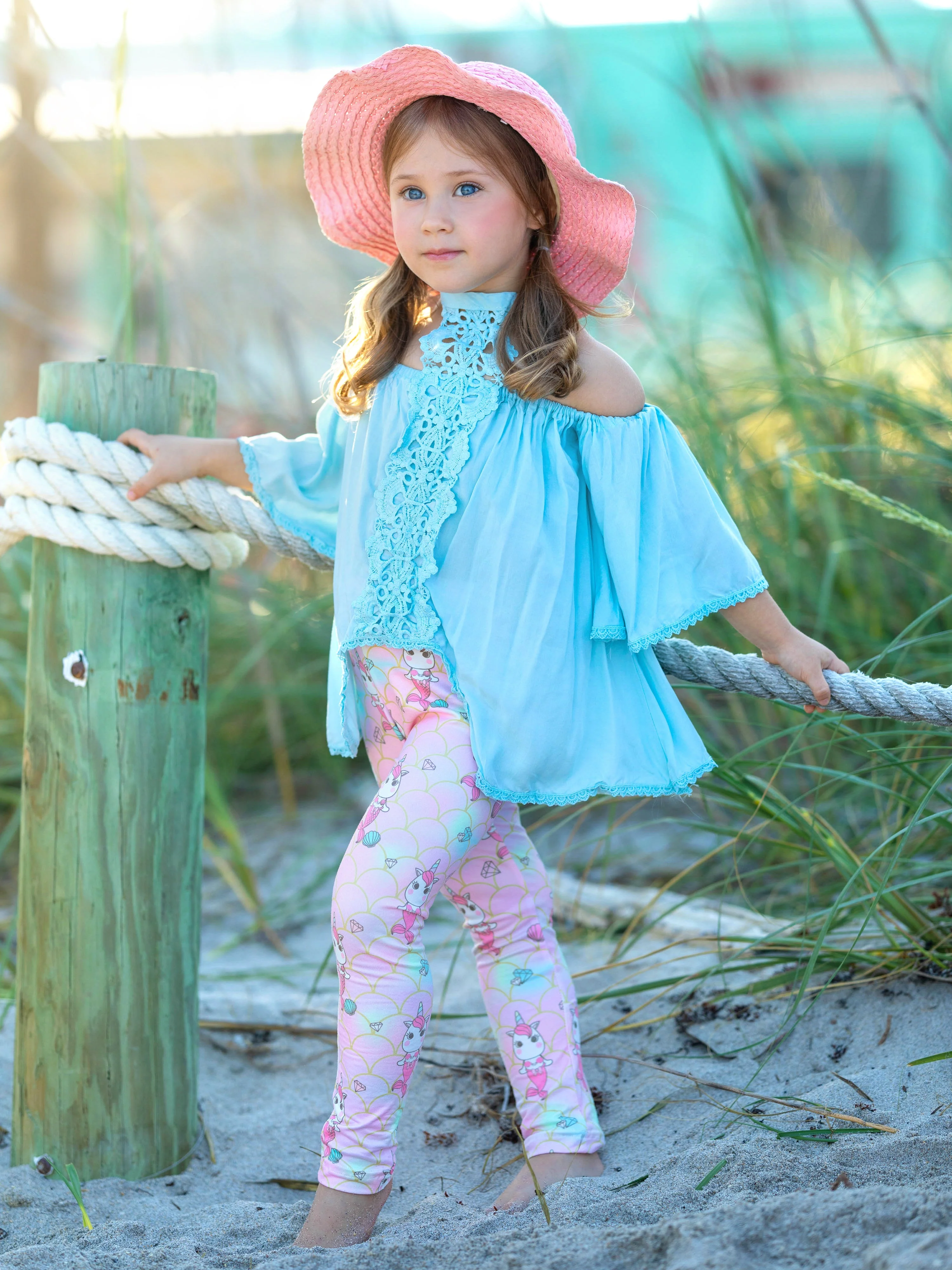 Unicorn Mermaid Lace Tunic and Legging Set - Image 2