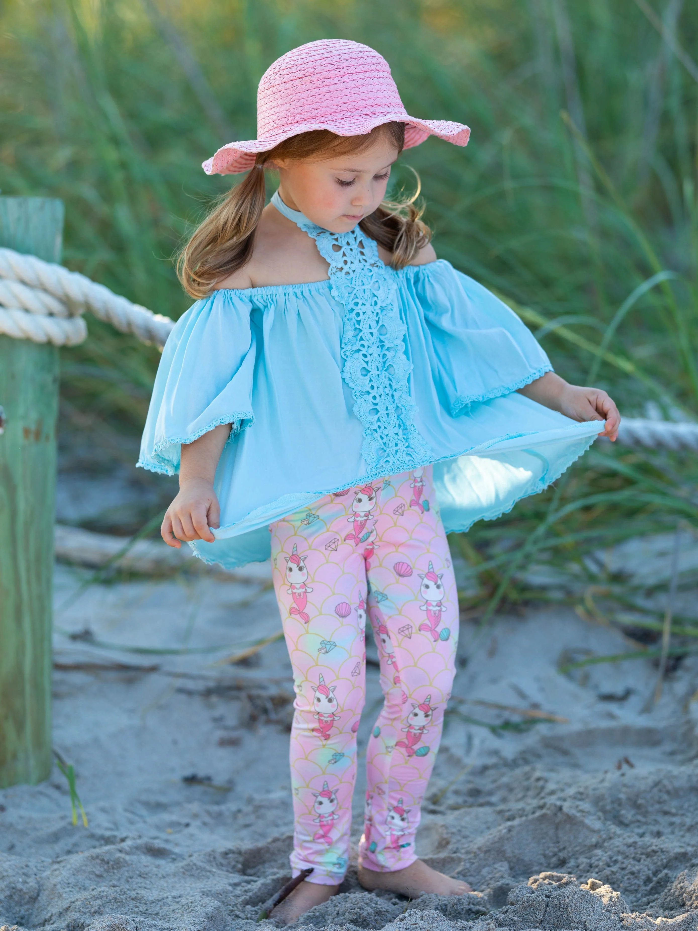 Unicorn Mermaid Lace Tunic and Legging Set - Image 3