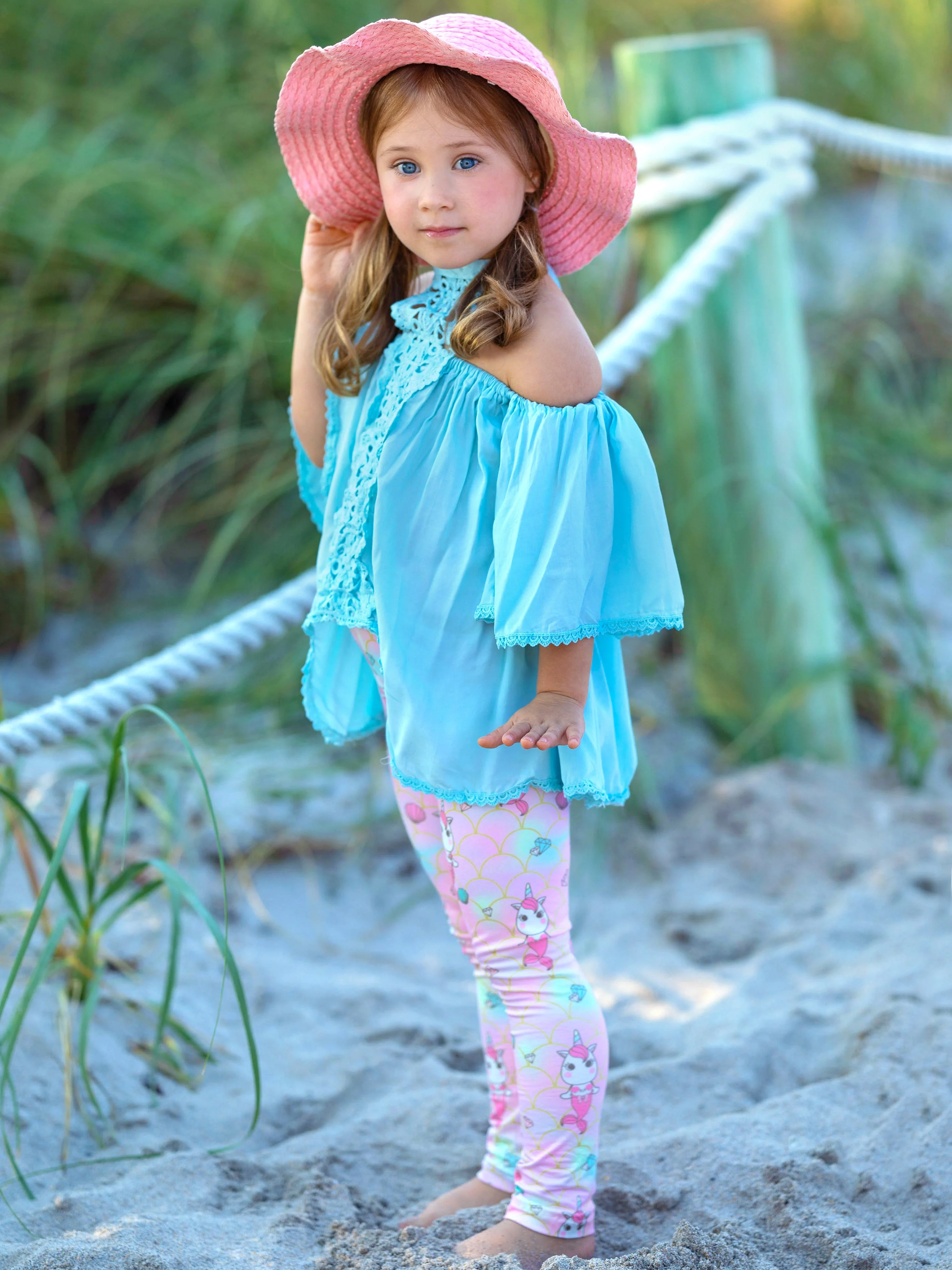 Unicorn Mermaid Lace Tunic and Legging Set - Image 4