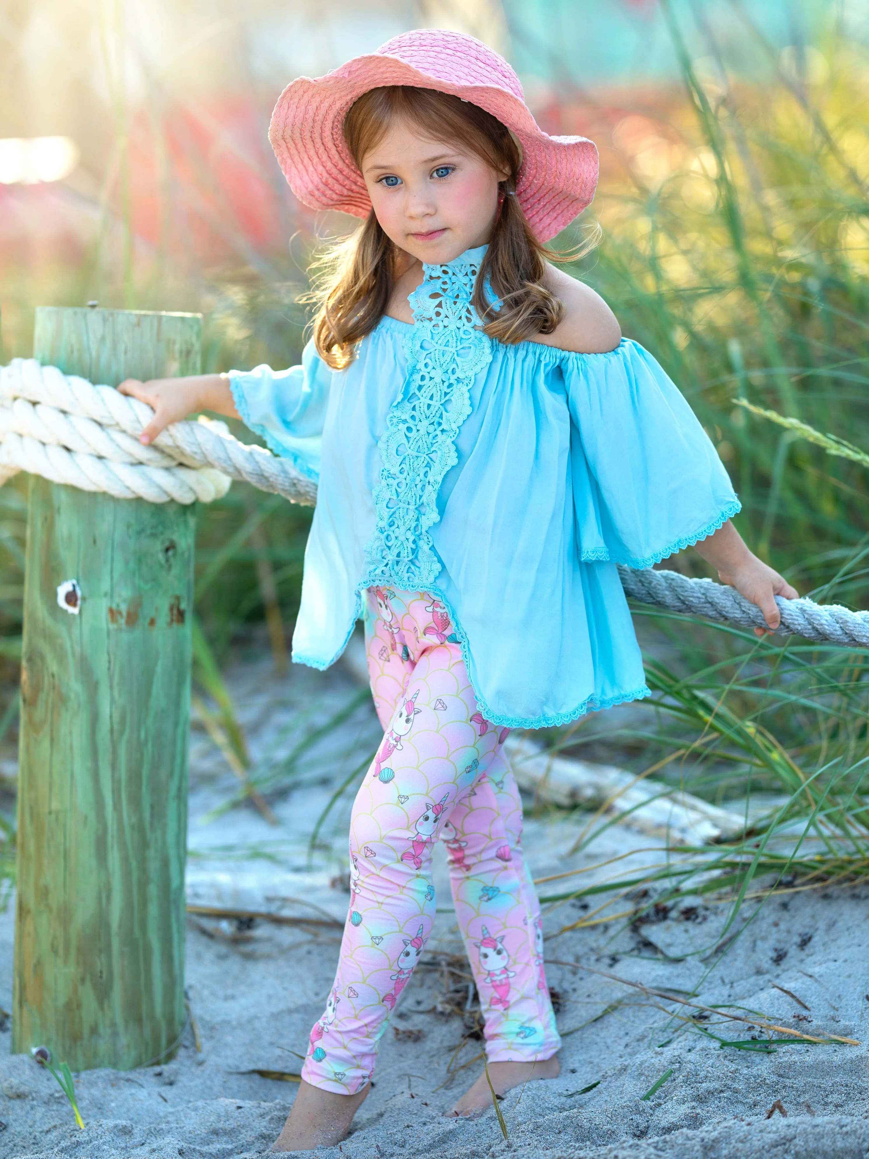 Unicorn Mermaid Lace Tunic and Legging Set - Image 5