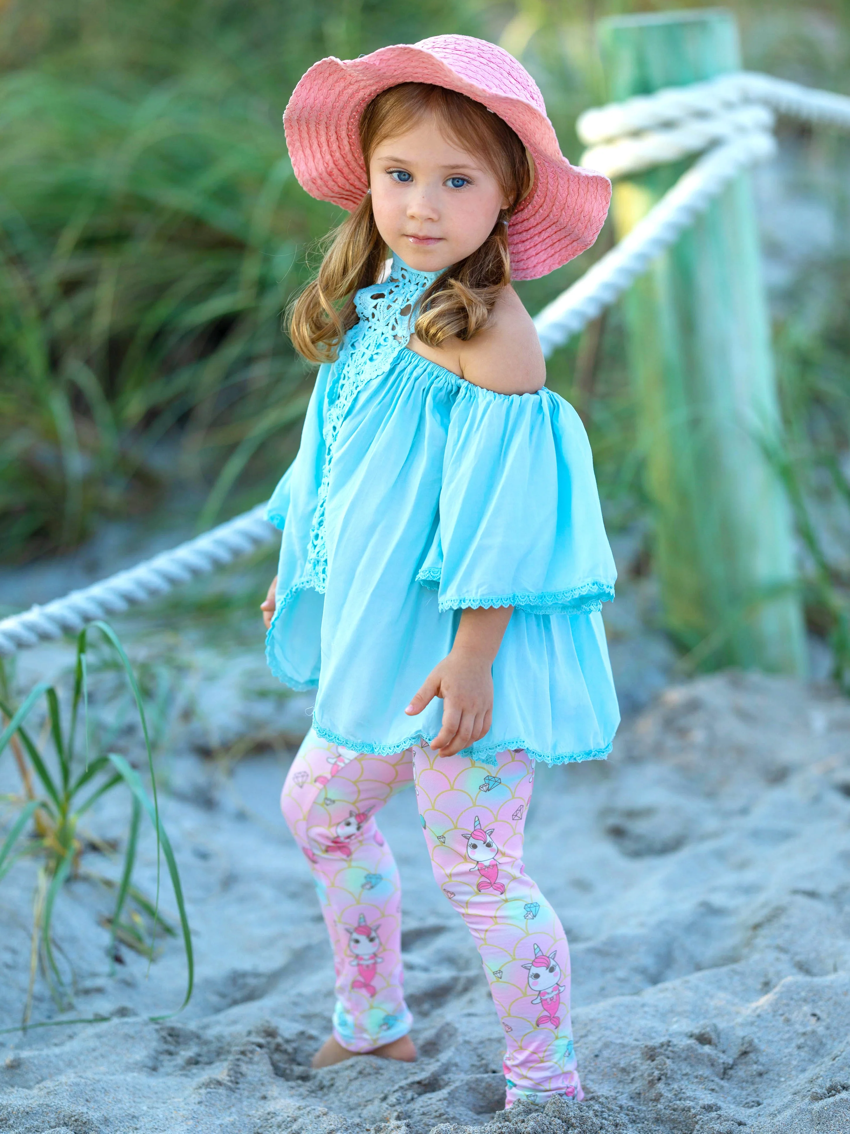 Unicorn Mermaid Lace Tunic and Legging Set - Image 6