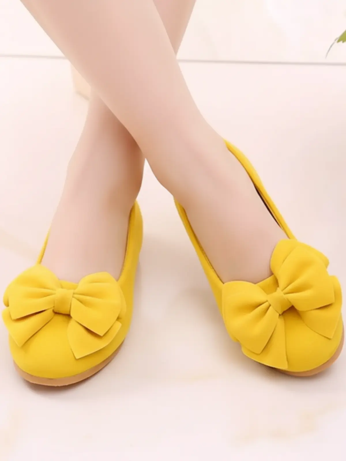 Yellow Bow Ballerina Flats By Liv and Mia - Image 2