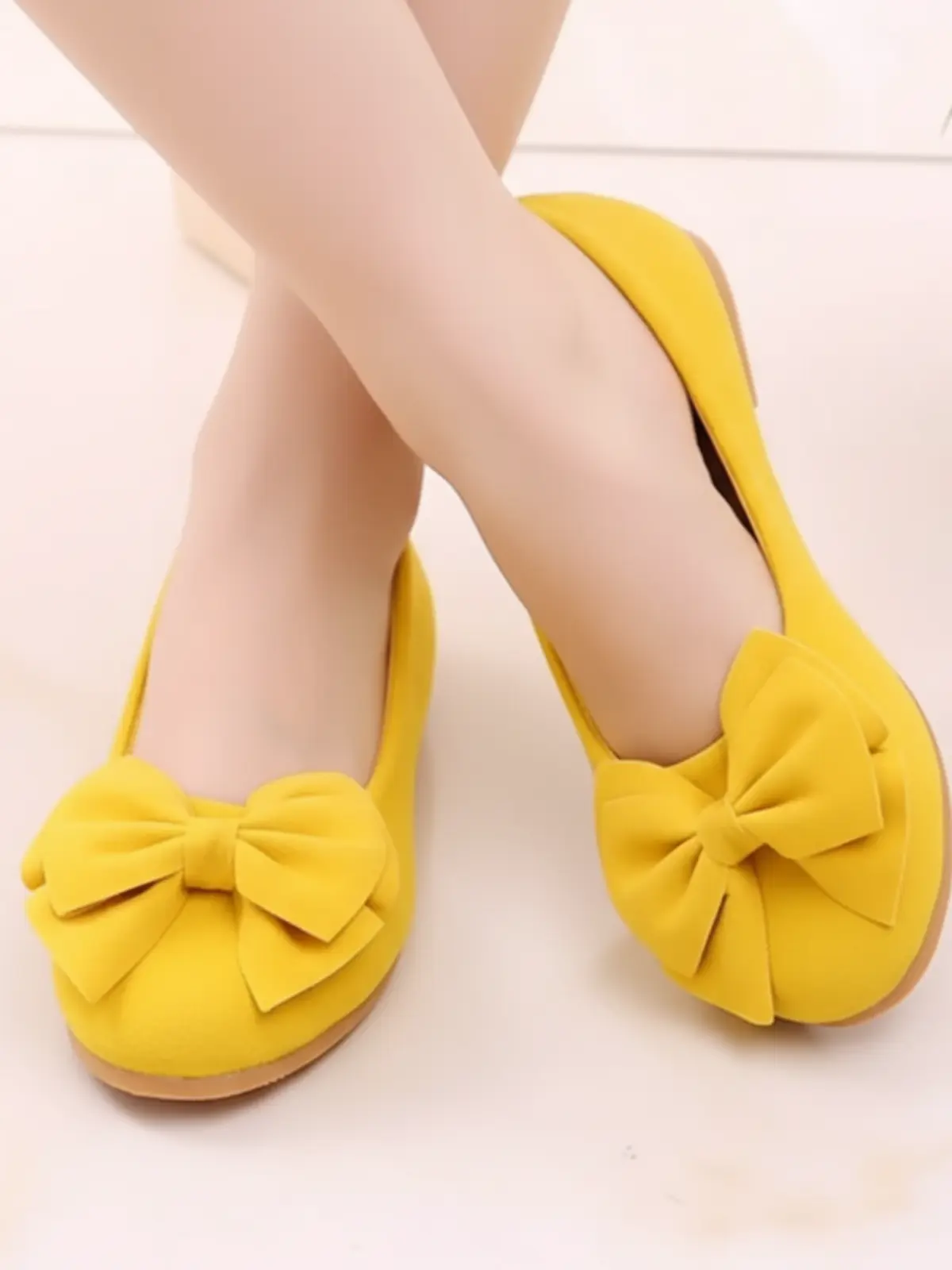 Yellow Bow Ballerina Flats By Liv and Mia - Image 5