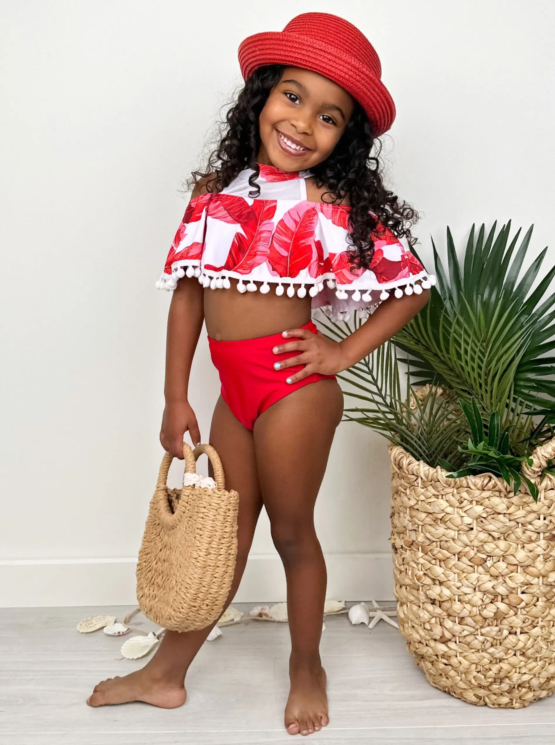 Red Palm Island Two Piece Swimsuit - Image 2