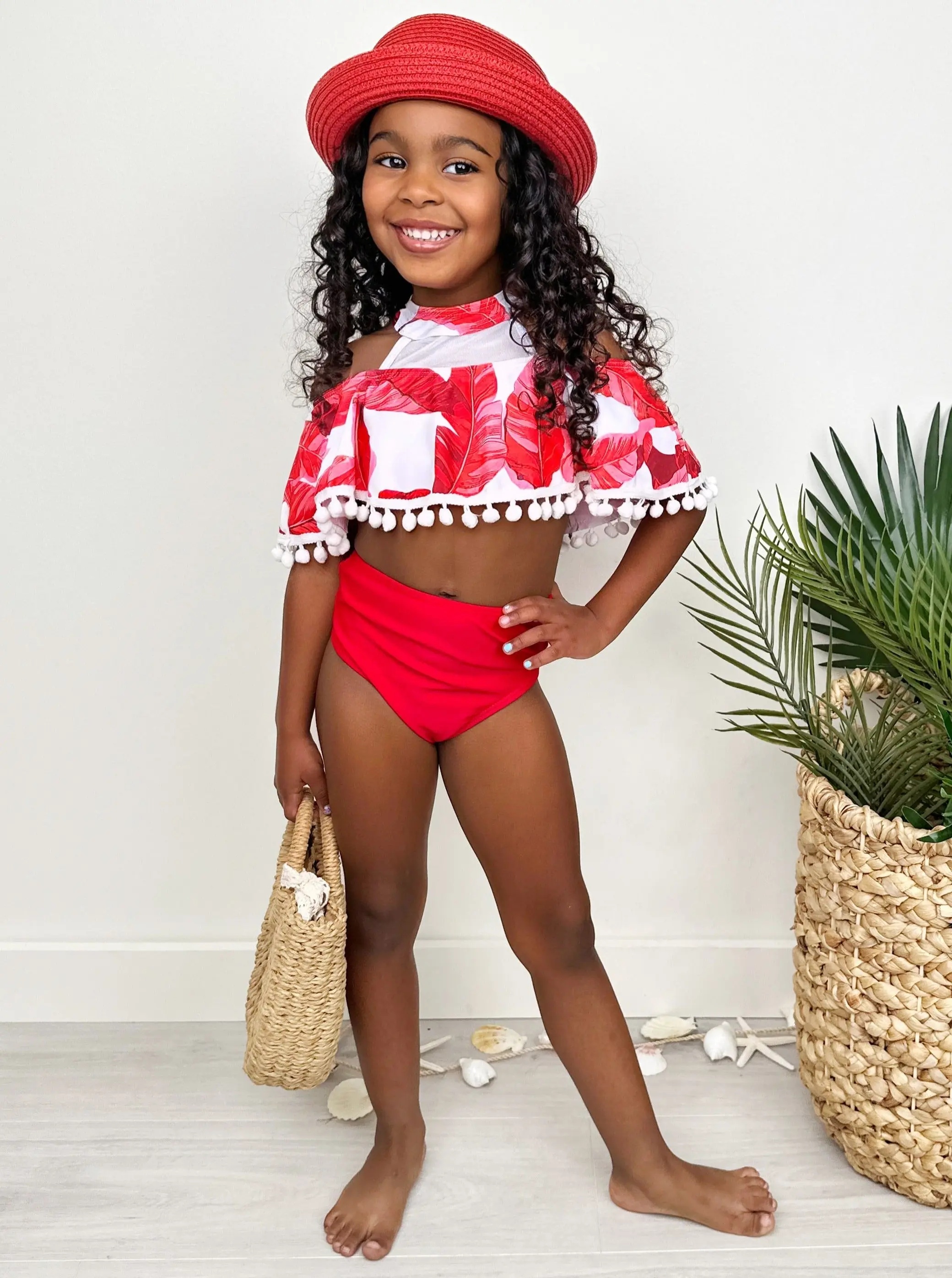 Red Palm Island Two Piece Swimsuit - Image 3