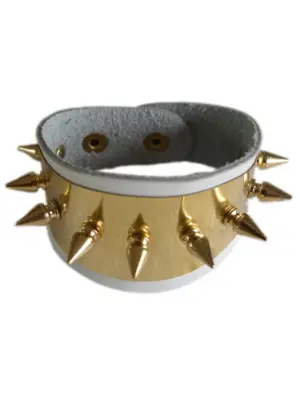 Girls Leather Gold Spiked Bracelet - Image 2