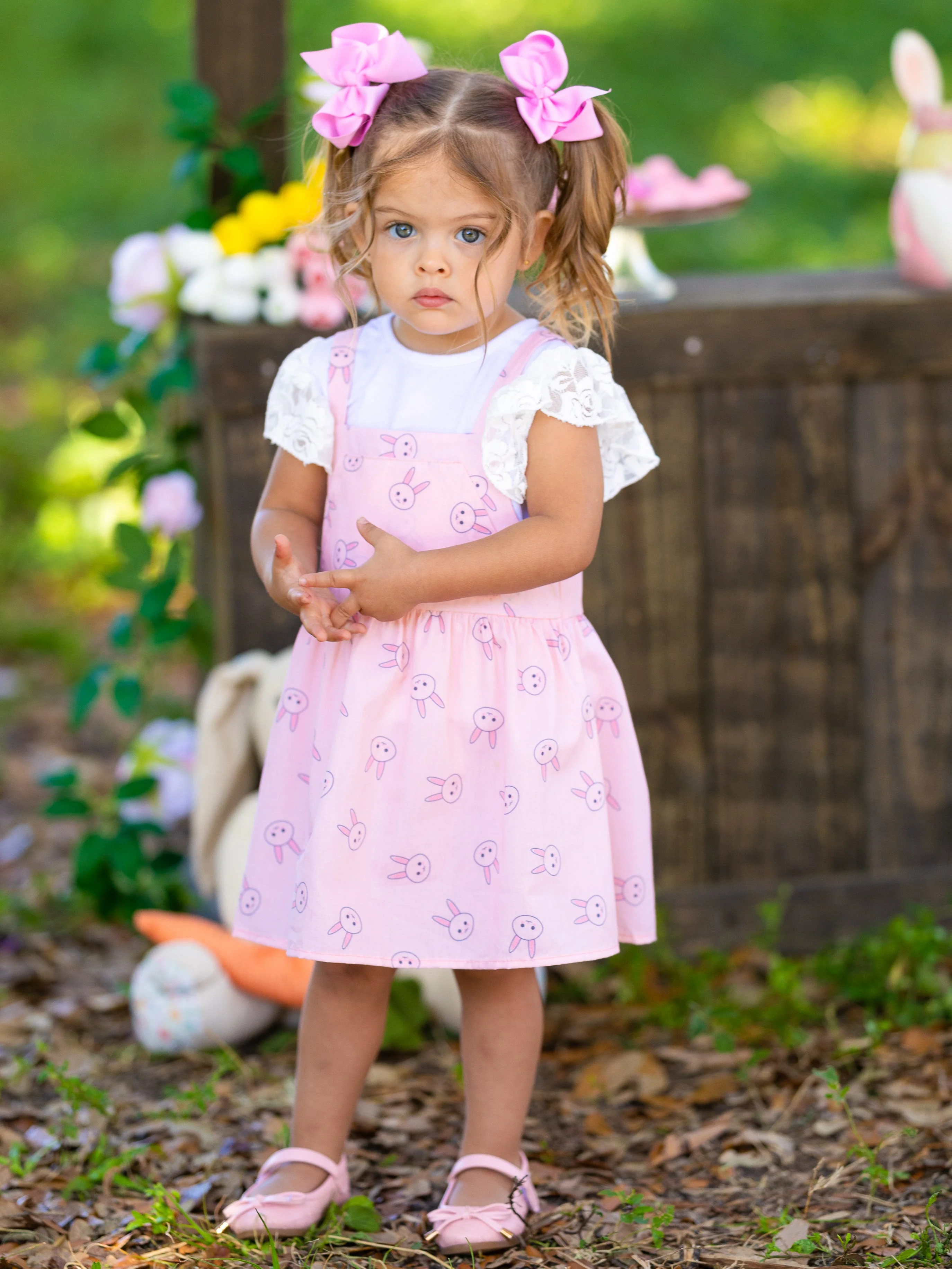 Bunny Hop Lace Overall Dress Set - Image 3