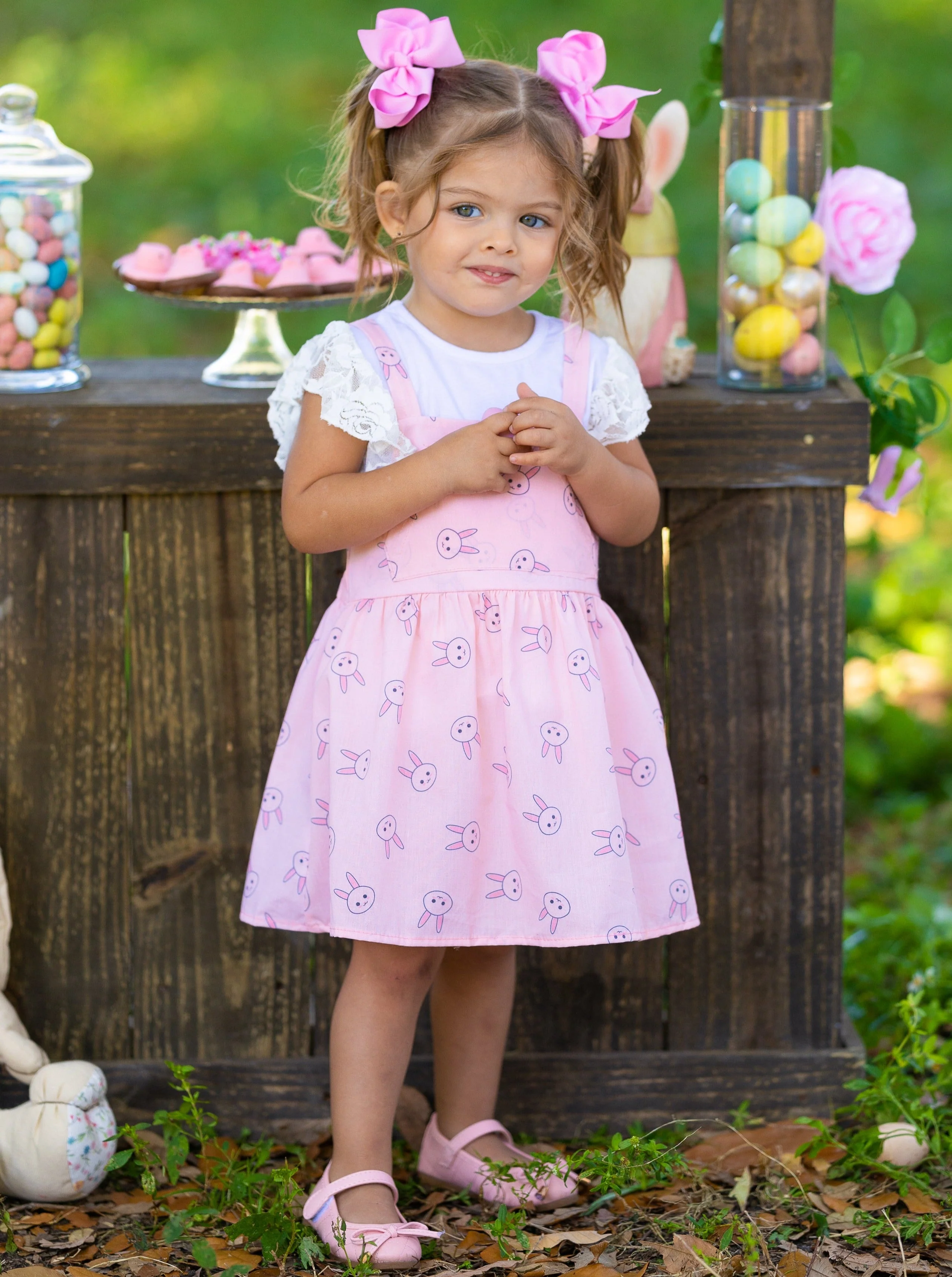 Bunny Hop Lace Overall Dress Set - Image 4
