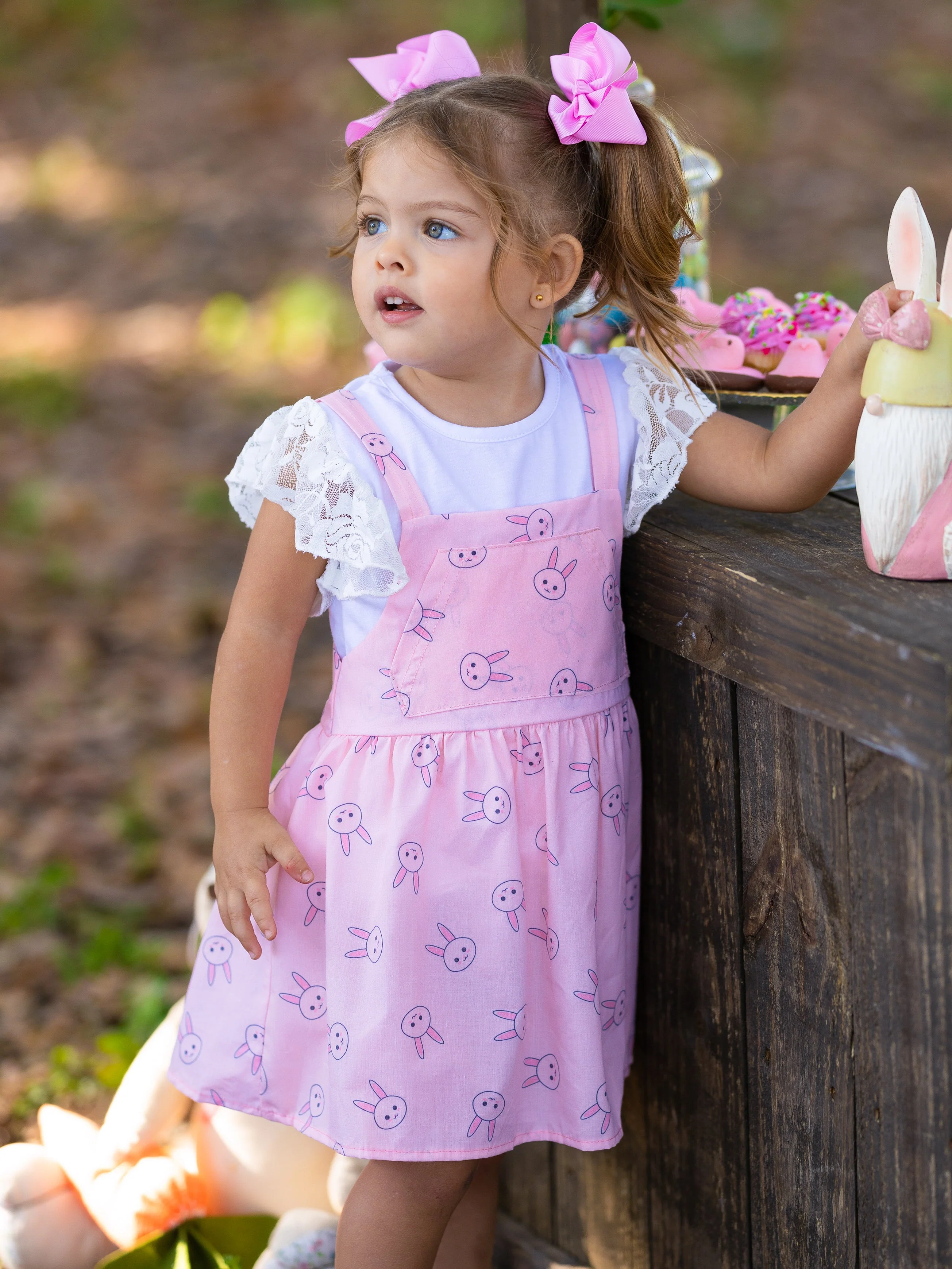 Bunny Hop Lace Overall Dress Set - Image 5