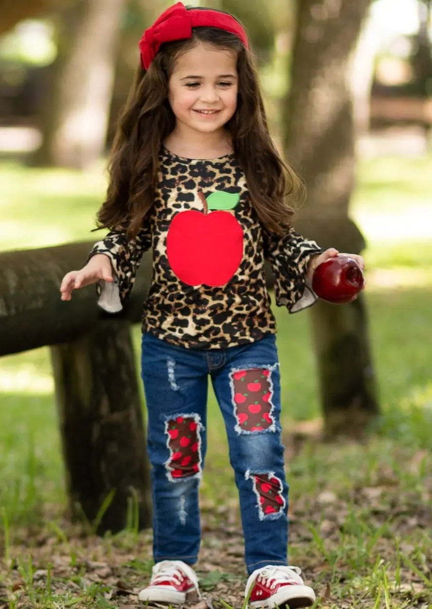 Leopard Learner Patched Jeans Set - Image 2