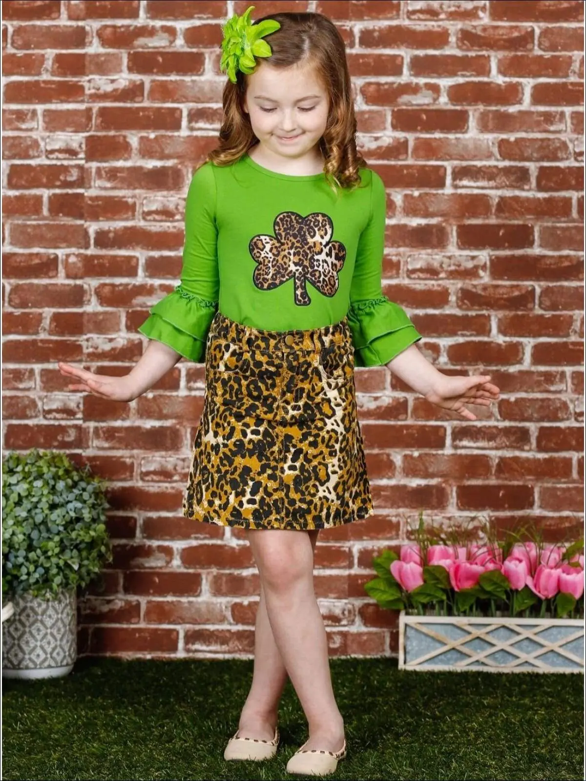Leopard Clover Skirt Set - Image 2