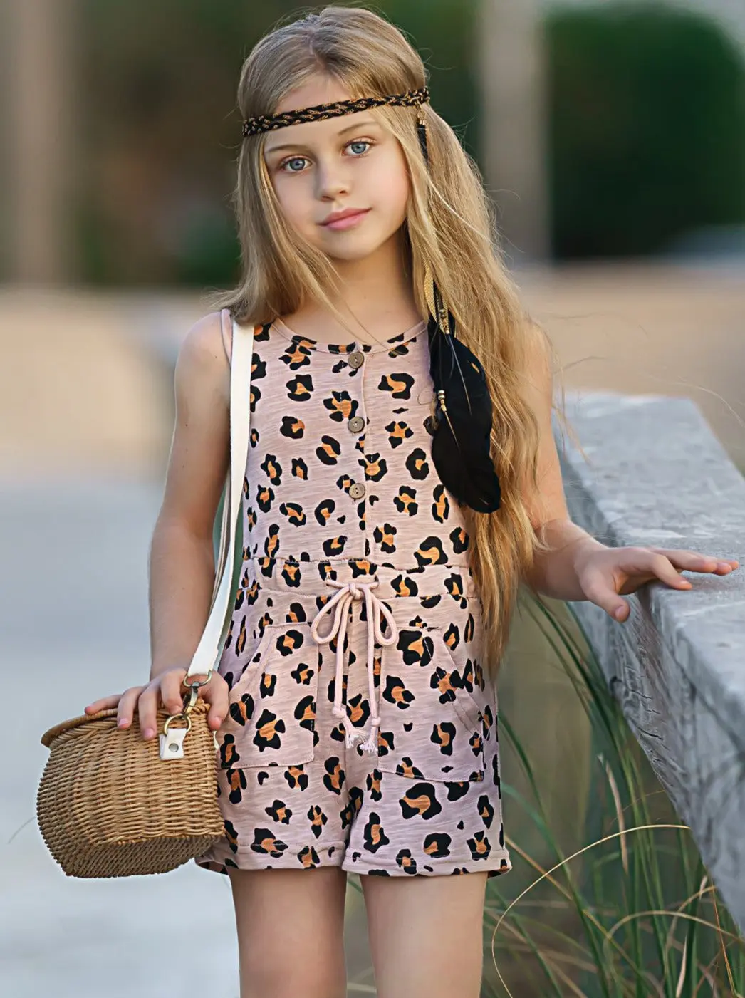 Leopard Princess Drawstring Romper - Image 2