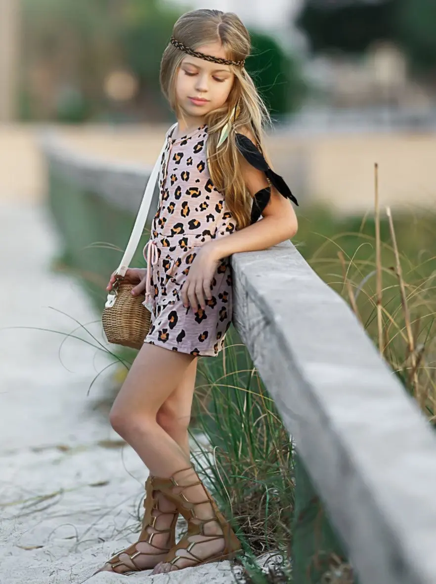 Leopard Princess Drawstring Romper - Image 4