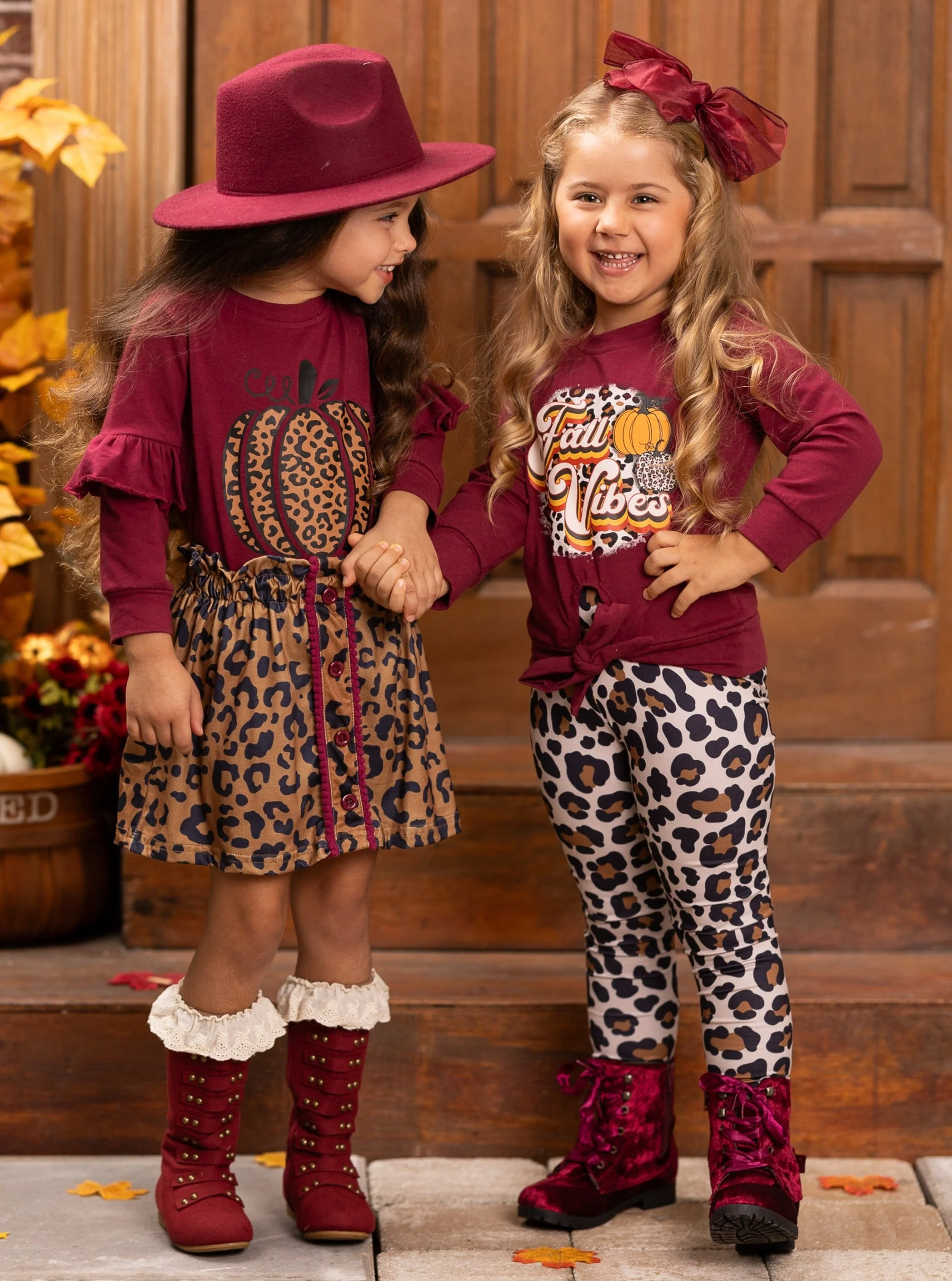 Fierce Pumpkin Vibes Leopard Skirt Set - Image 6